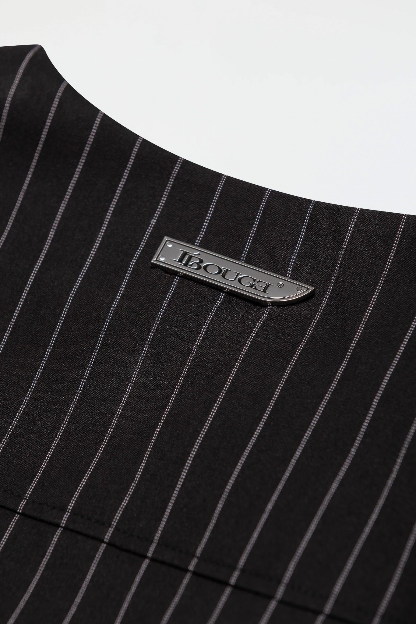 CROPPED VEST – BLACK PINSTRIPE