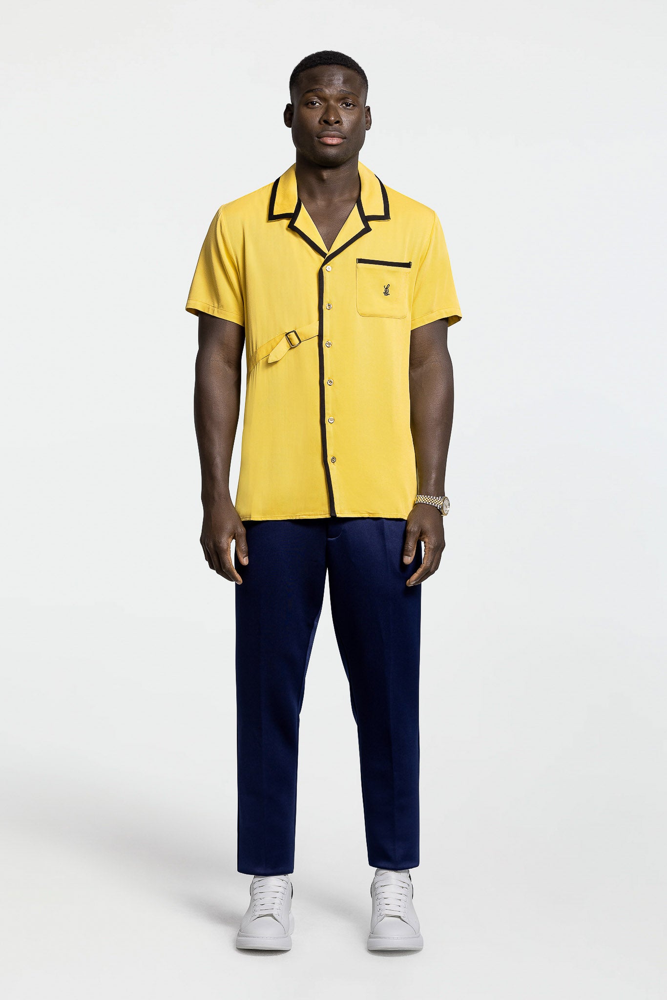 SIDE STRAP CONTRAST SHIRT – ROYAL YELLOW