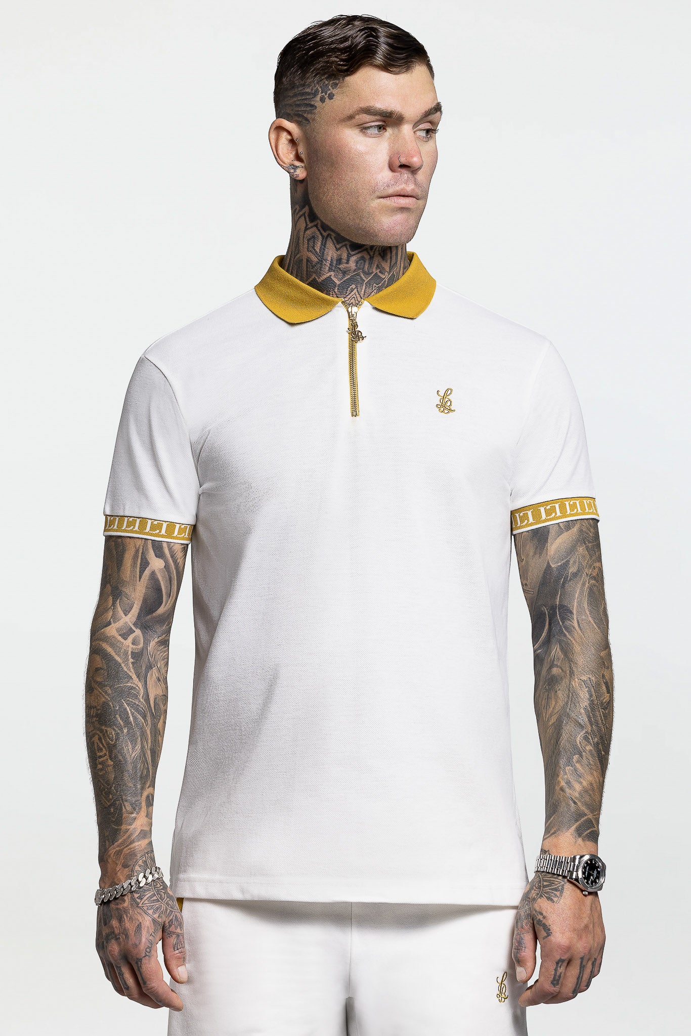 ZIP POLO SHIRT – OFF WHITE
