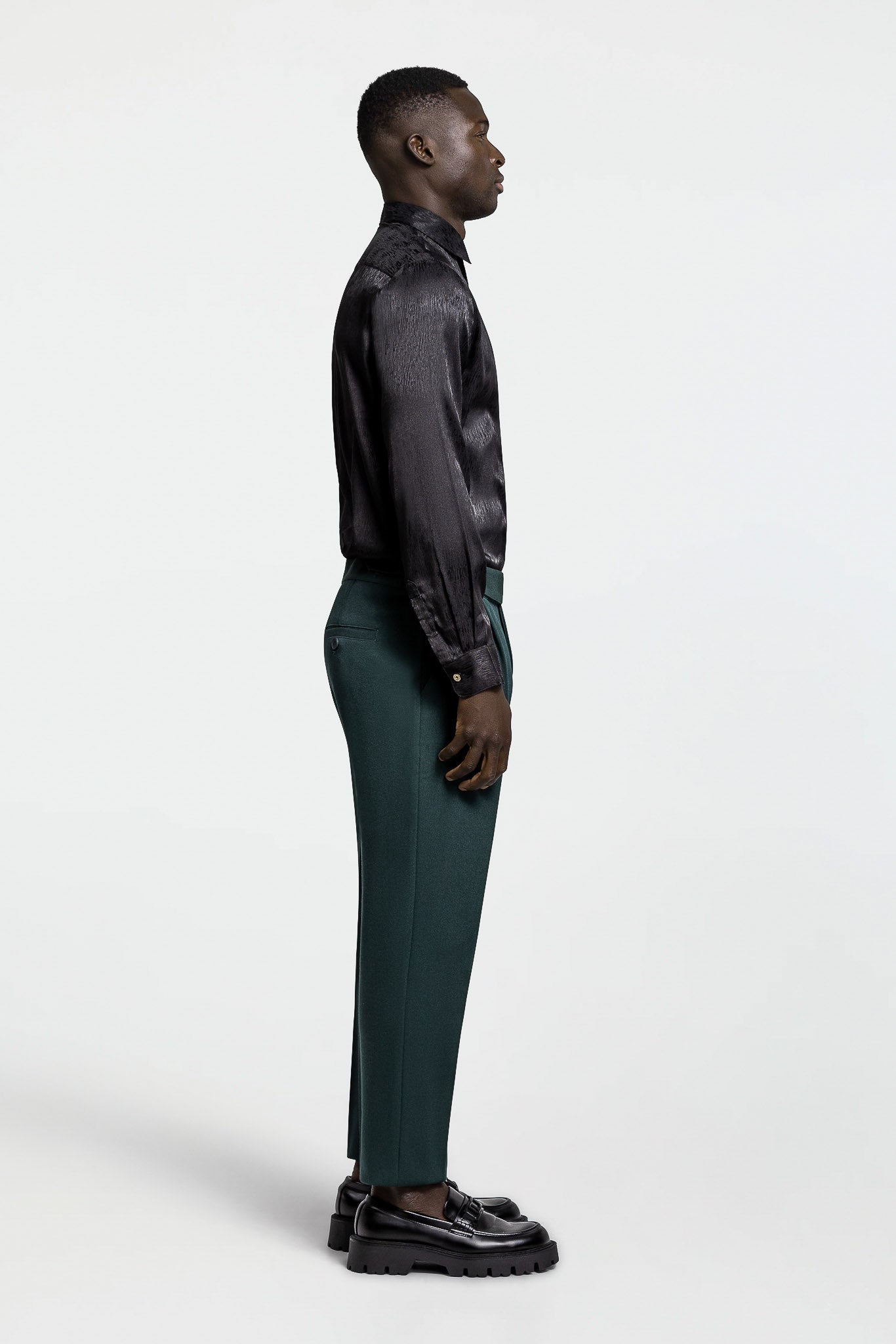LONG SLEEVE JACQUARD SHIRT – BLACK