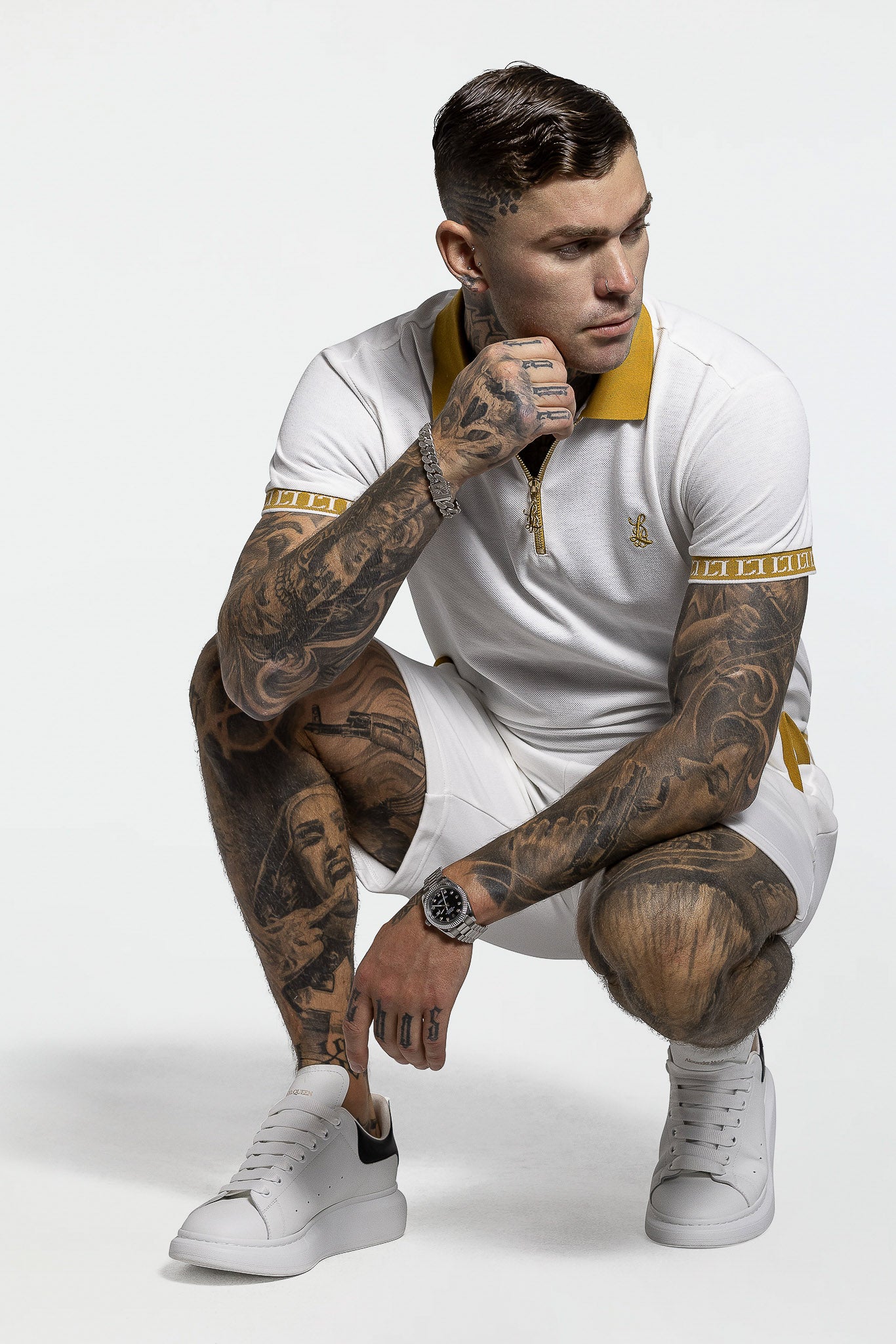 ZIP POLO SHIRT – OFF WHITE