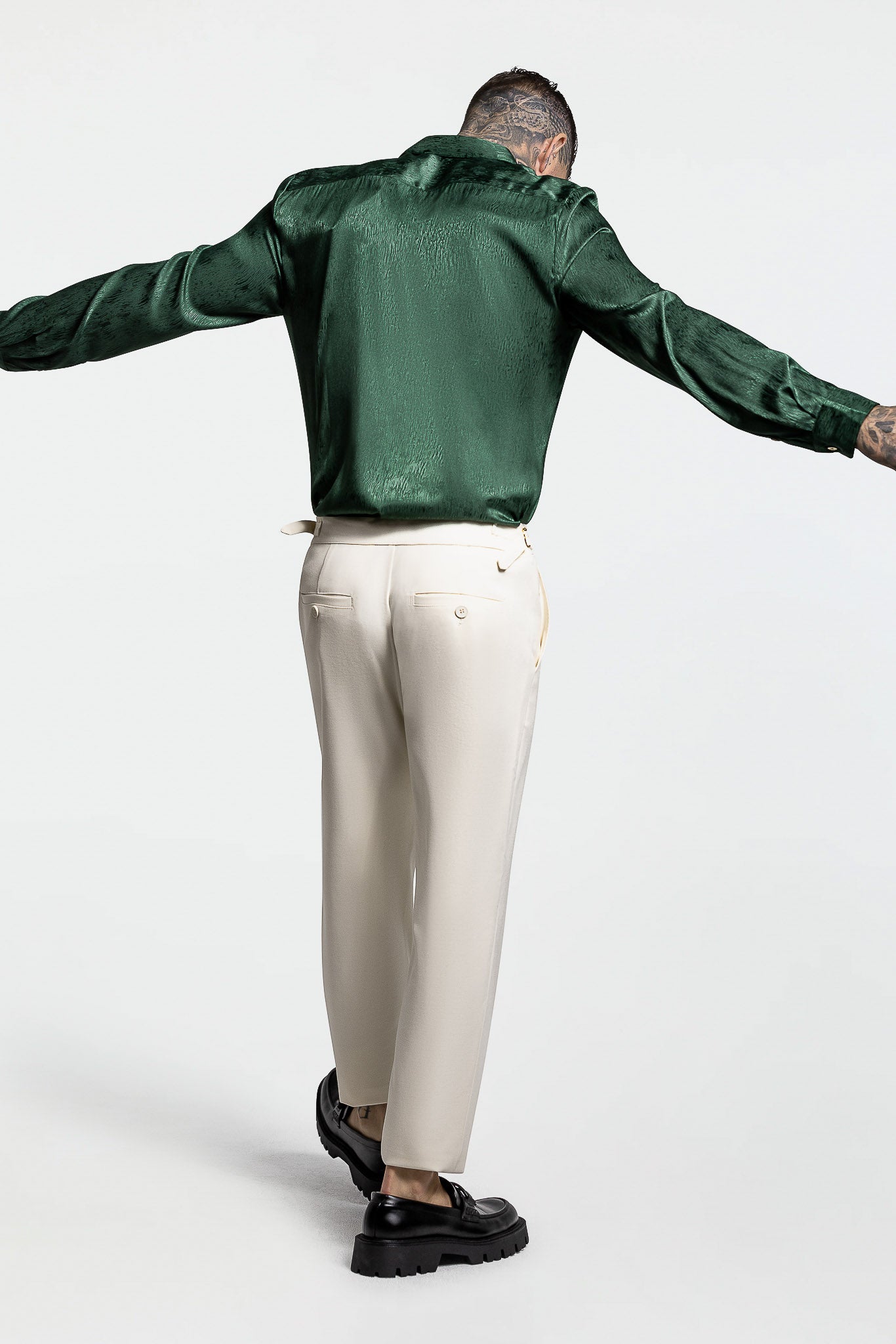 LONG SLEEVE JACQUARD SHIRT – EMERALD