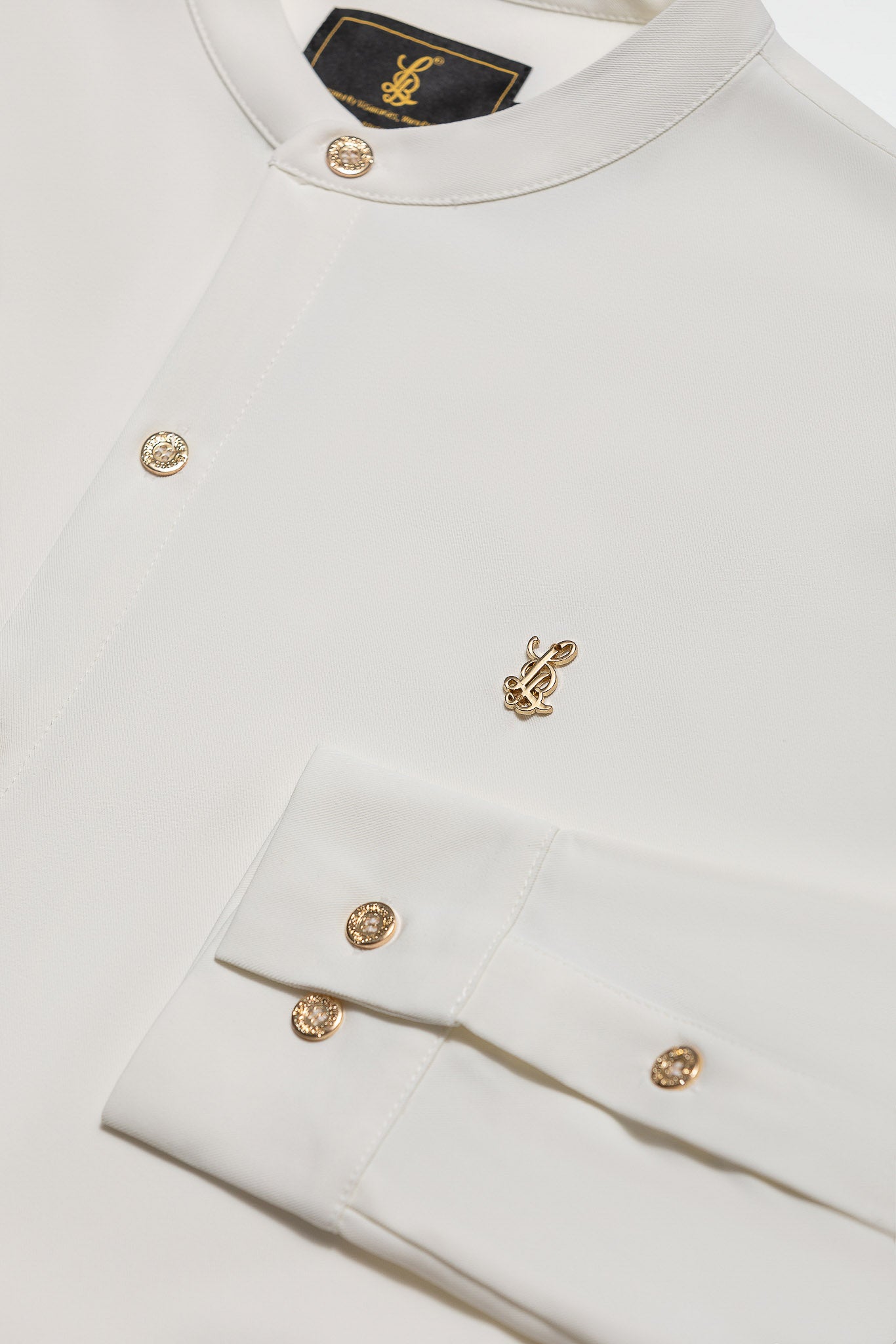 GRANDAD COLLAR SHIRT – WHITE