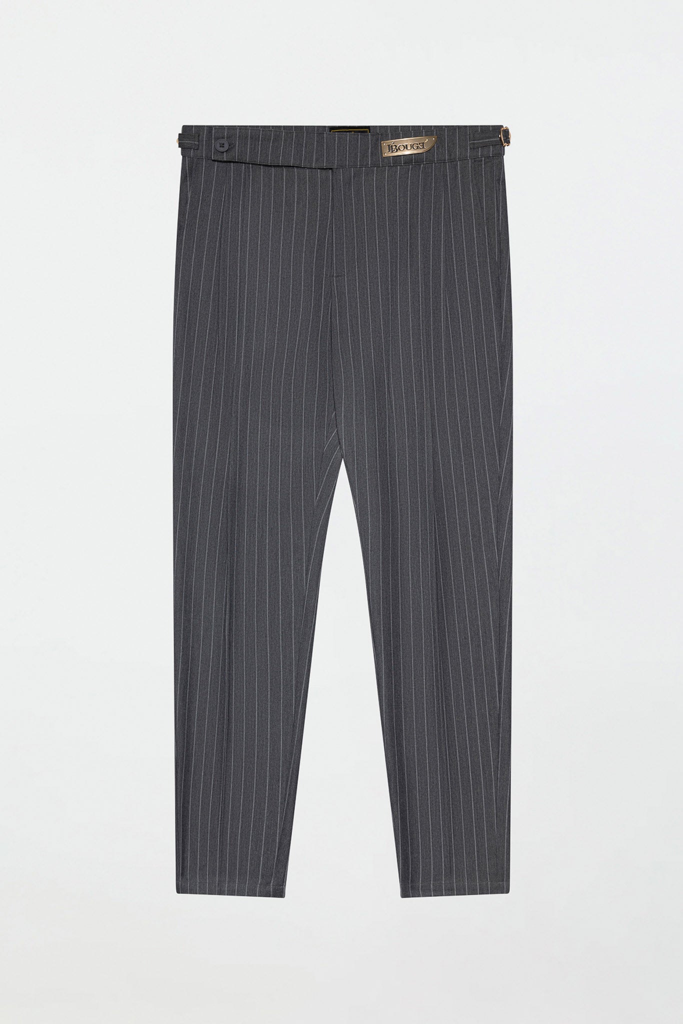 PLEATED PANTS – GREY PINSTRIPE