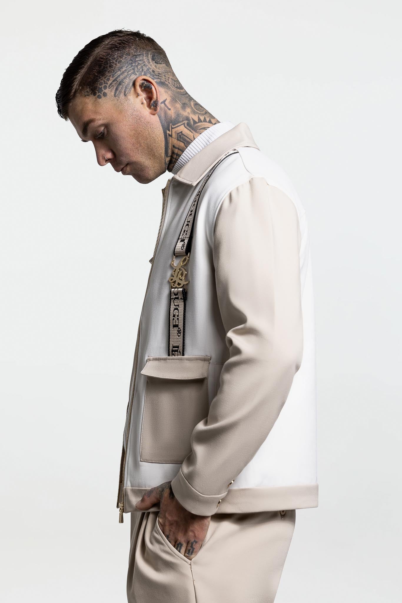 TWO TONE JACKET – CREAM / WHITE
