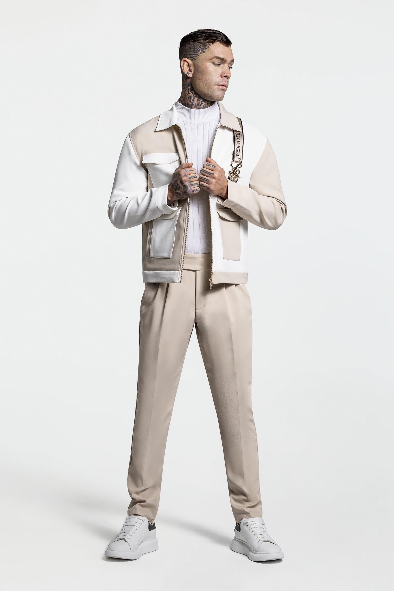 TWO TONE JACKET – CREAM / WHITE