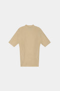 CORE RIBBED KNIT TEE - BEIGE
