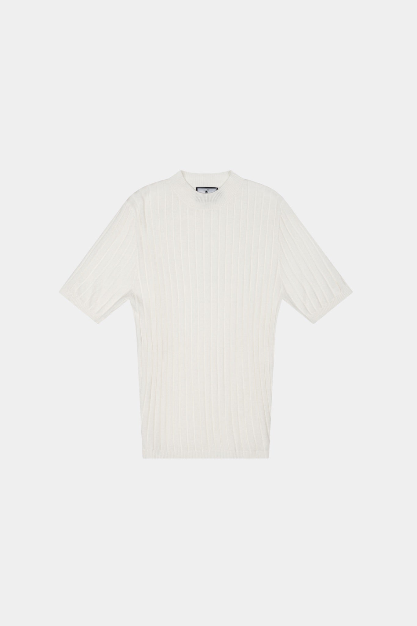 CORE RIBBED KNIT TEE - OFF WHITE