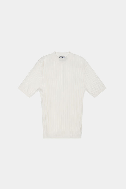 CORE RIBBED KNIT TEE - OFF WHITE