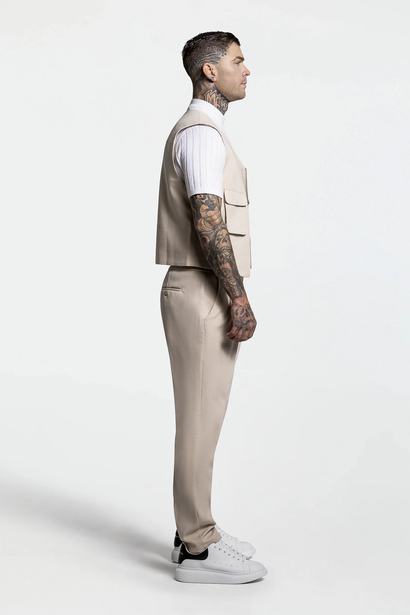 PLEATED PANTS - CREAM