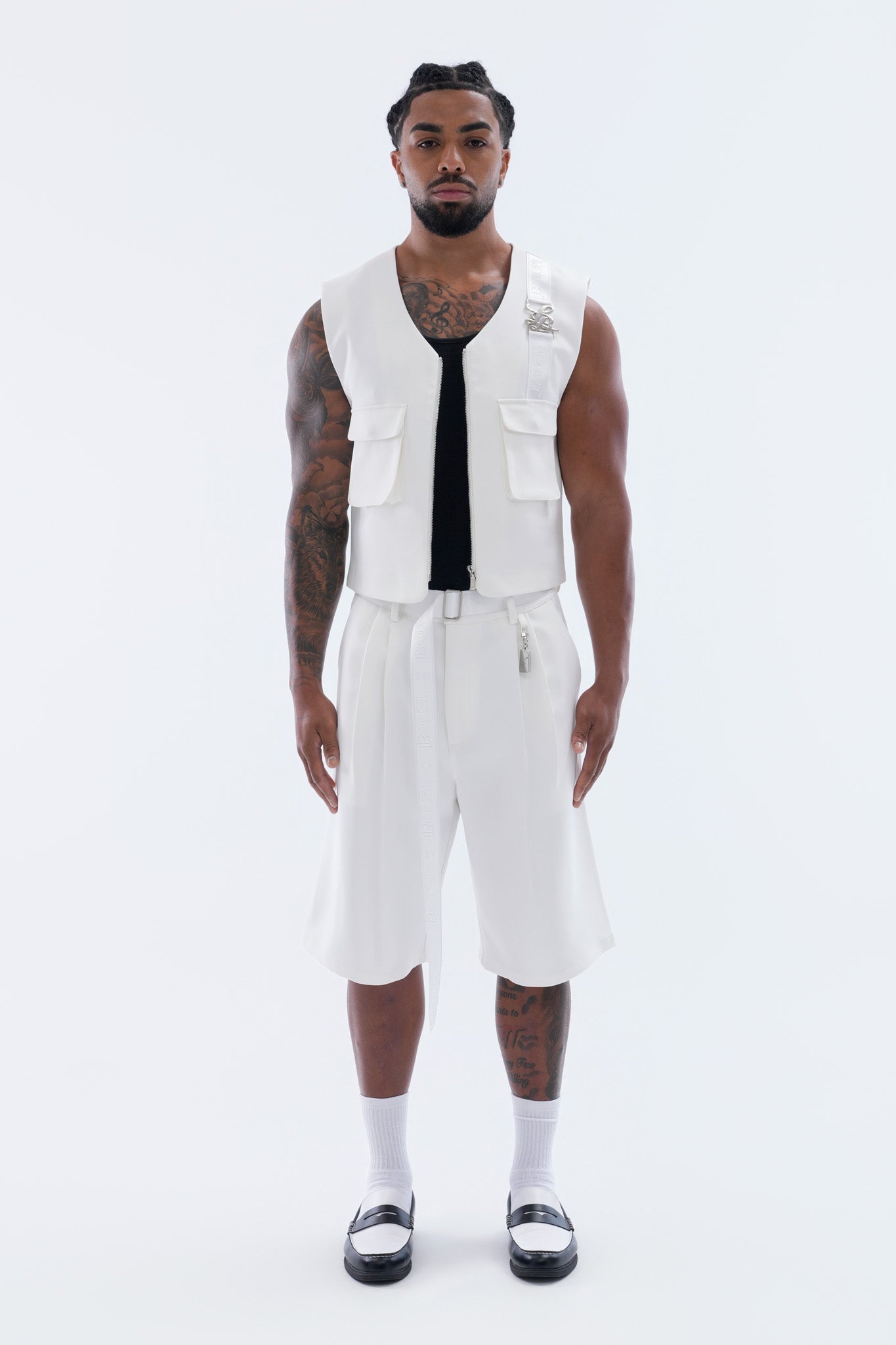 LEGACY CROPPED VEST - WHITE