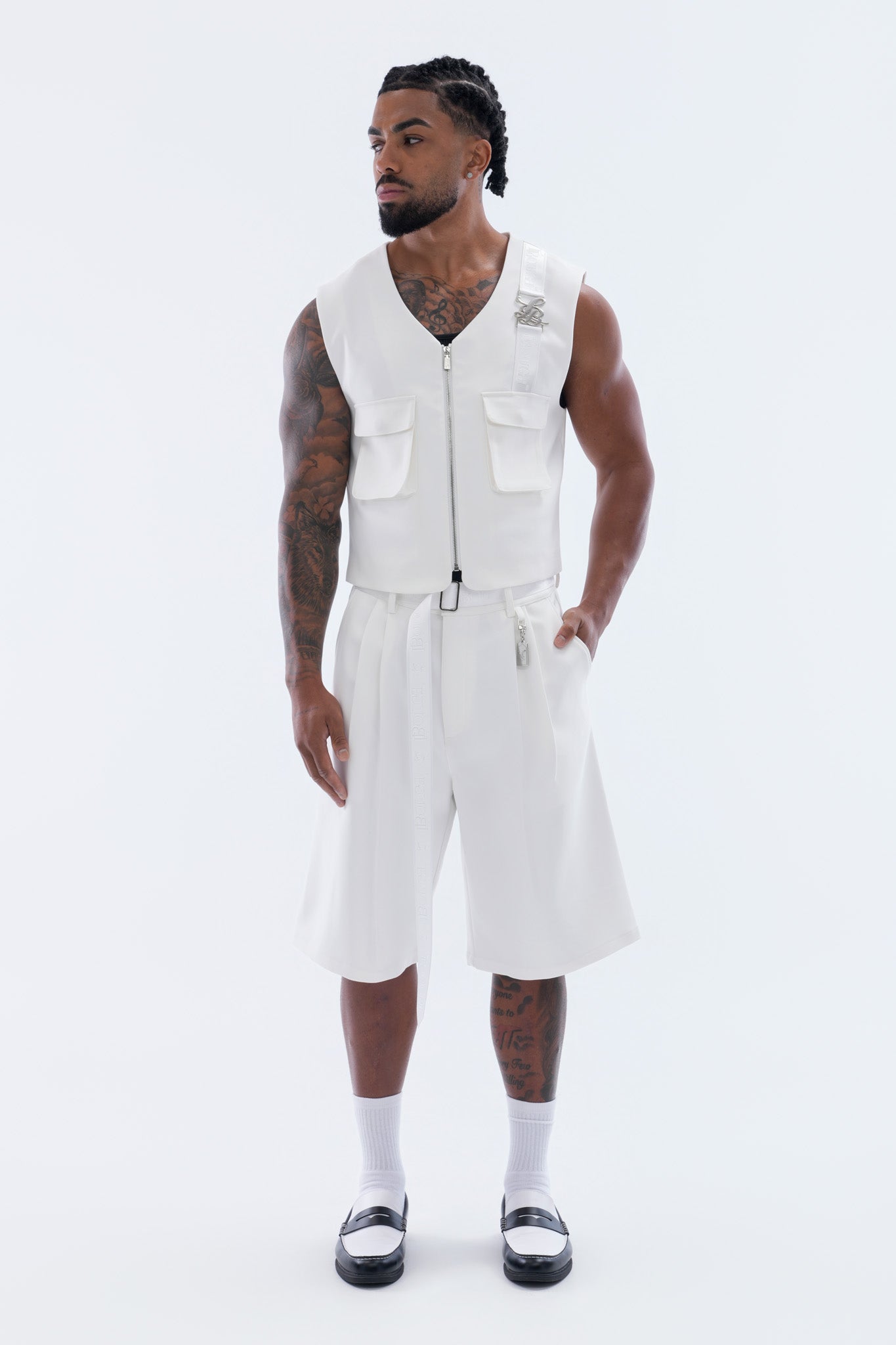 LEGACY CROPPED VEST - WHITE