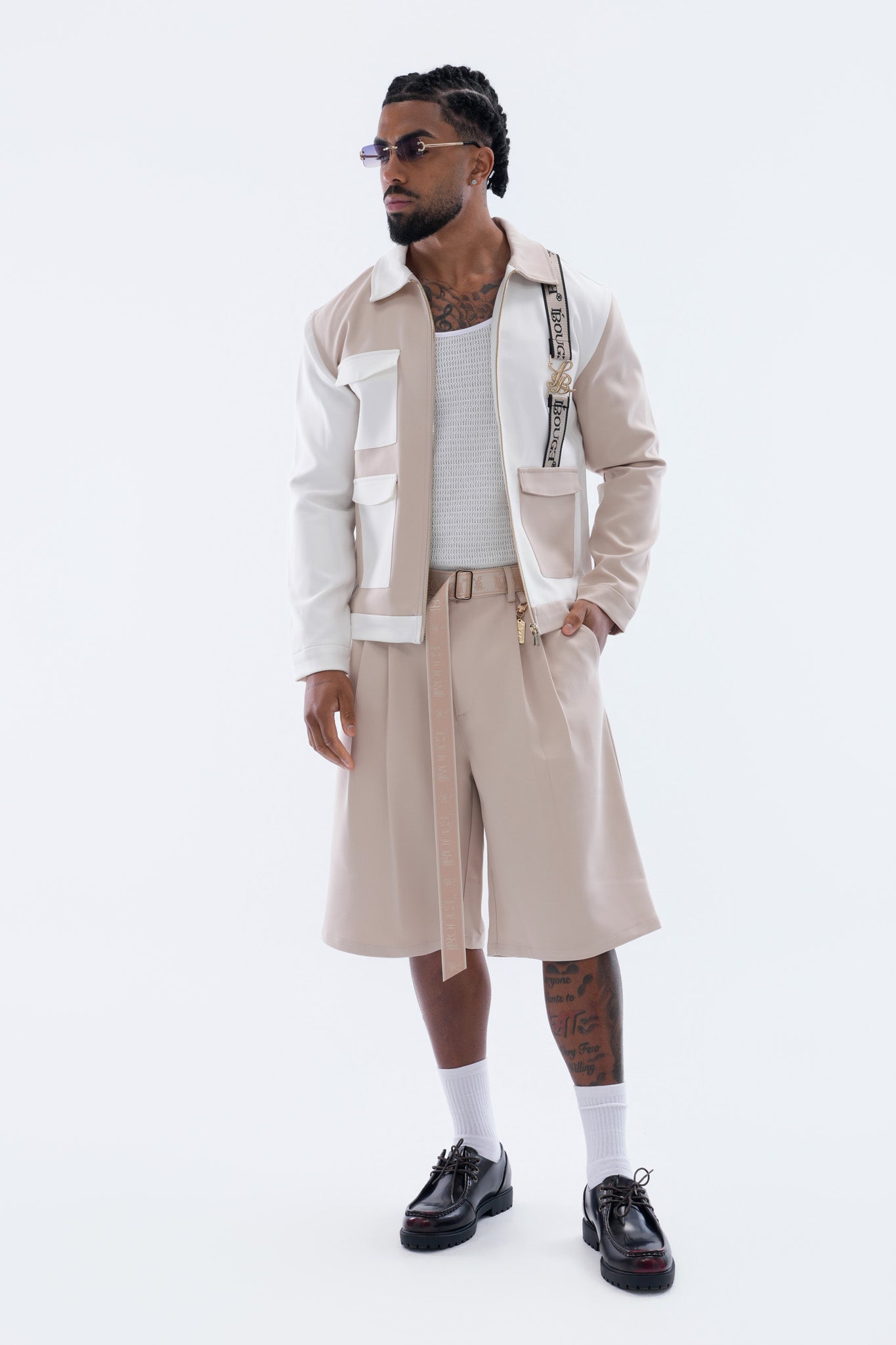 LEGACY PLEATED SHORTS - CREAM