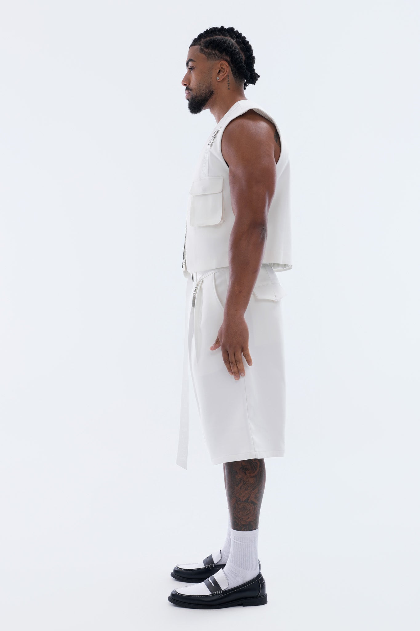 LEGACY CROPPED VEST - WHITE