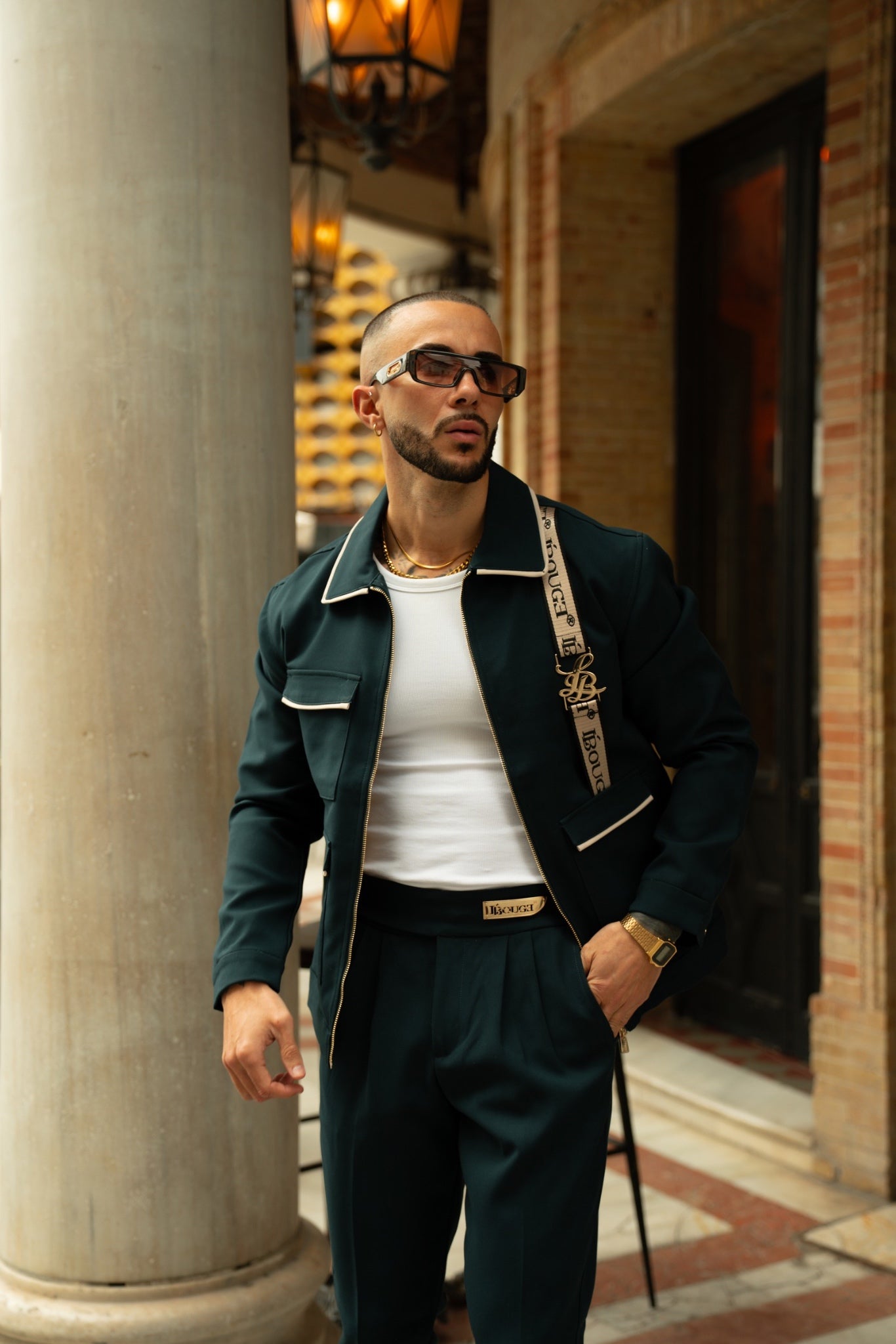 CONTRAST JACKET- DARK TEAL