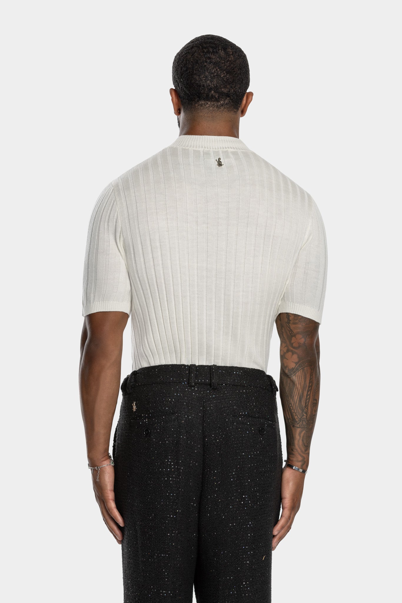 CORE RIBBED KNIT TEE - OFF WHITE