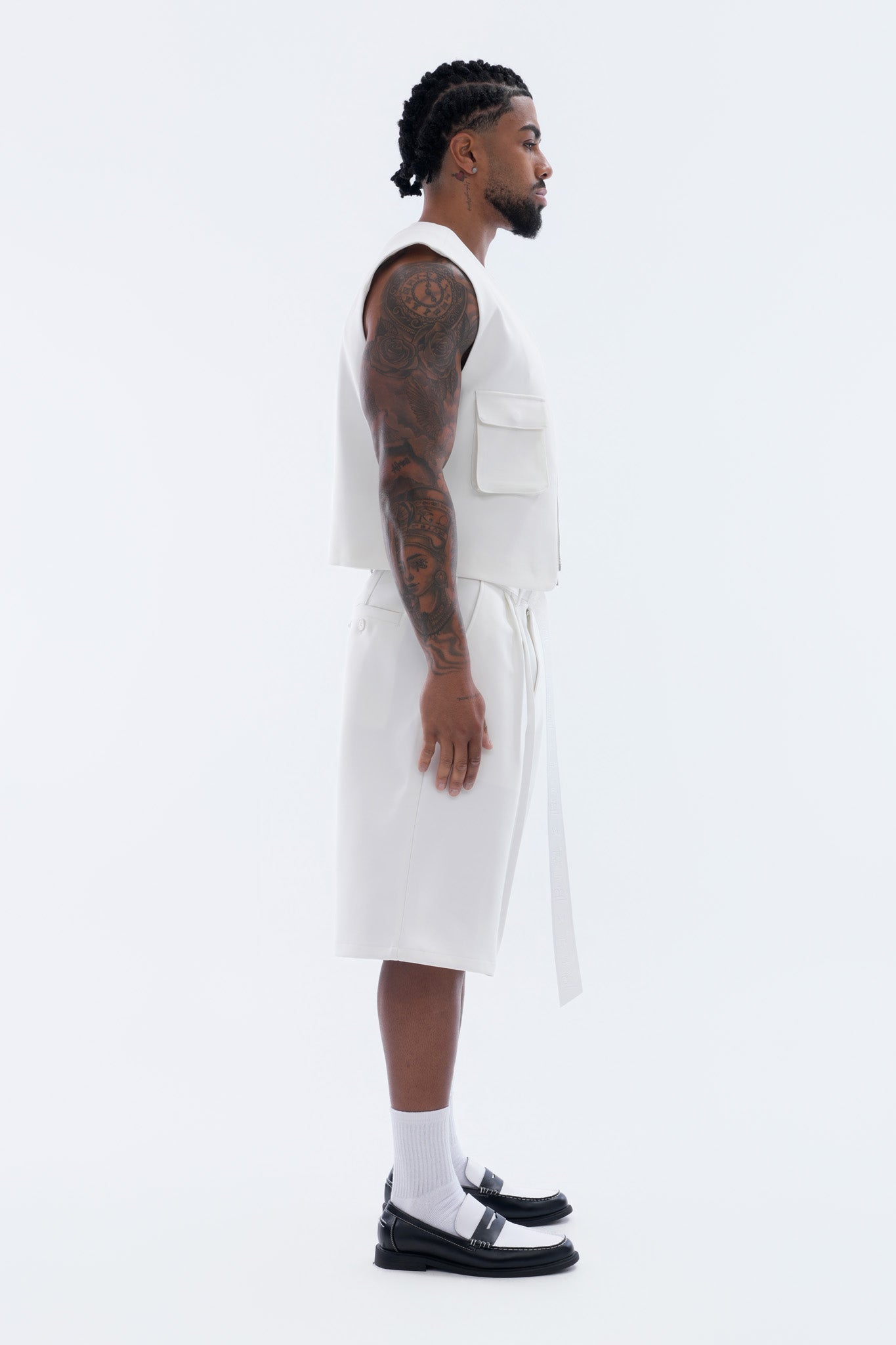 LEGACY CROPPED VEST - WHITE