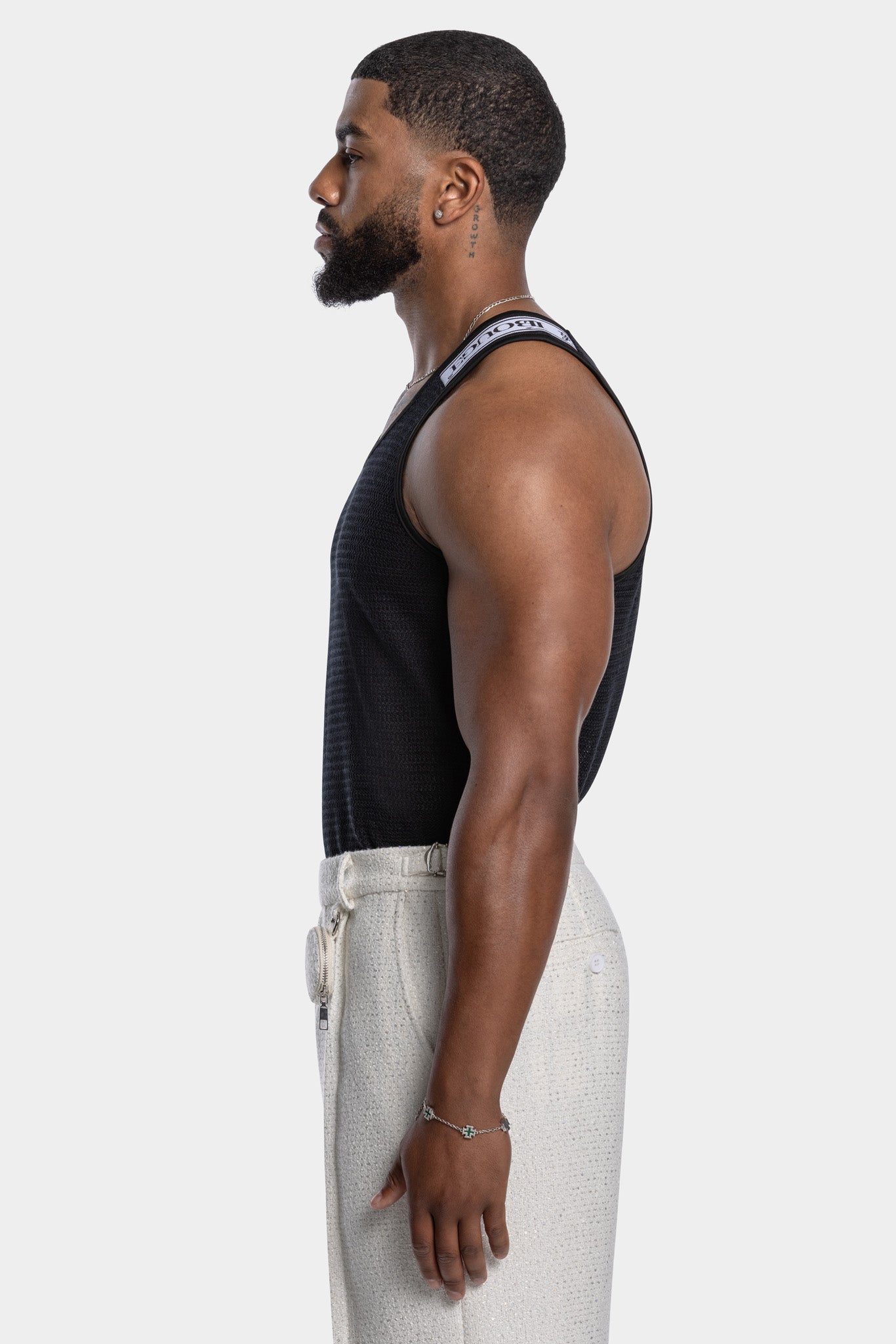 CELESTIAL CROCHET TANK - BLACK