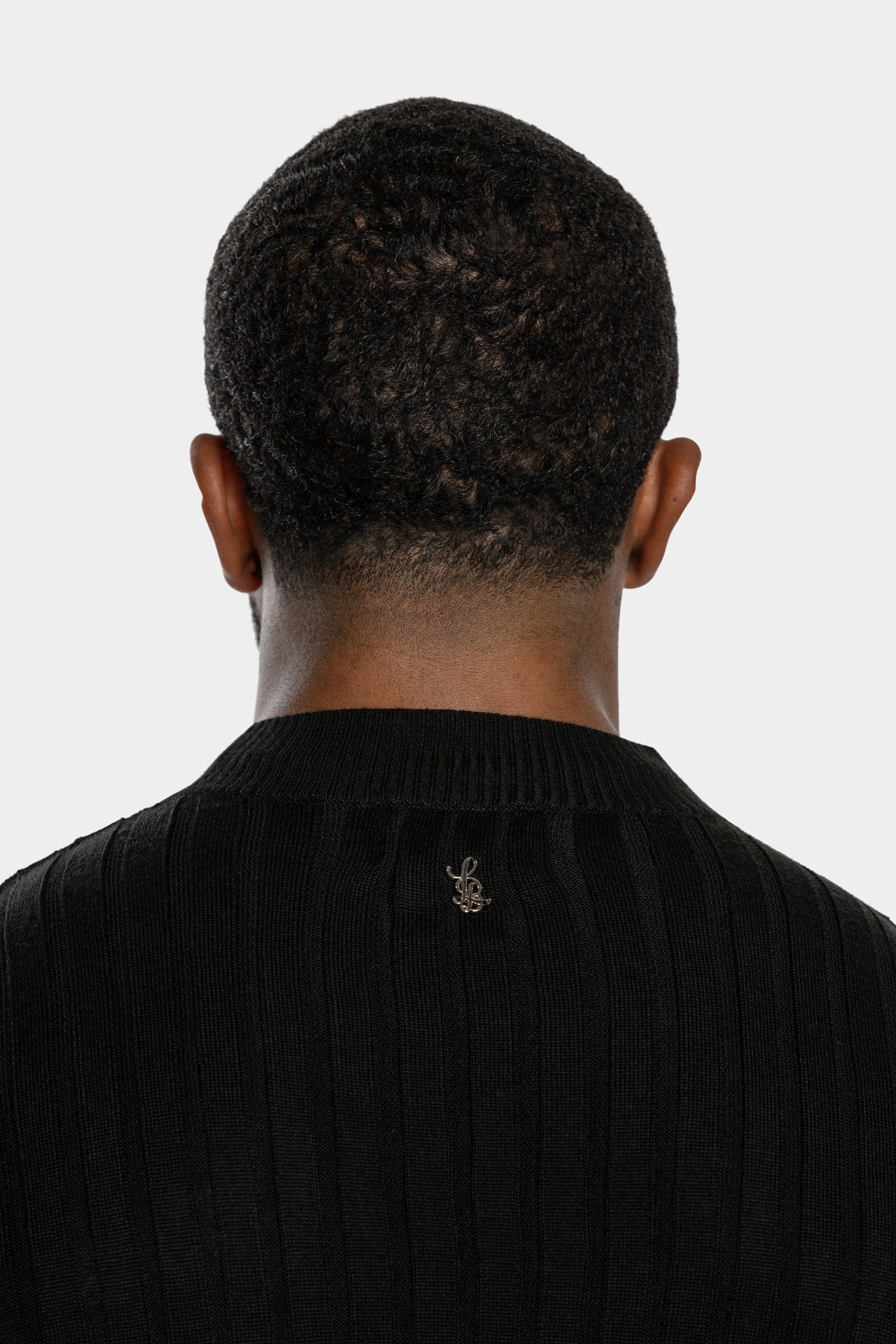 CORE RIBBED KNIT TEE - BLACK