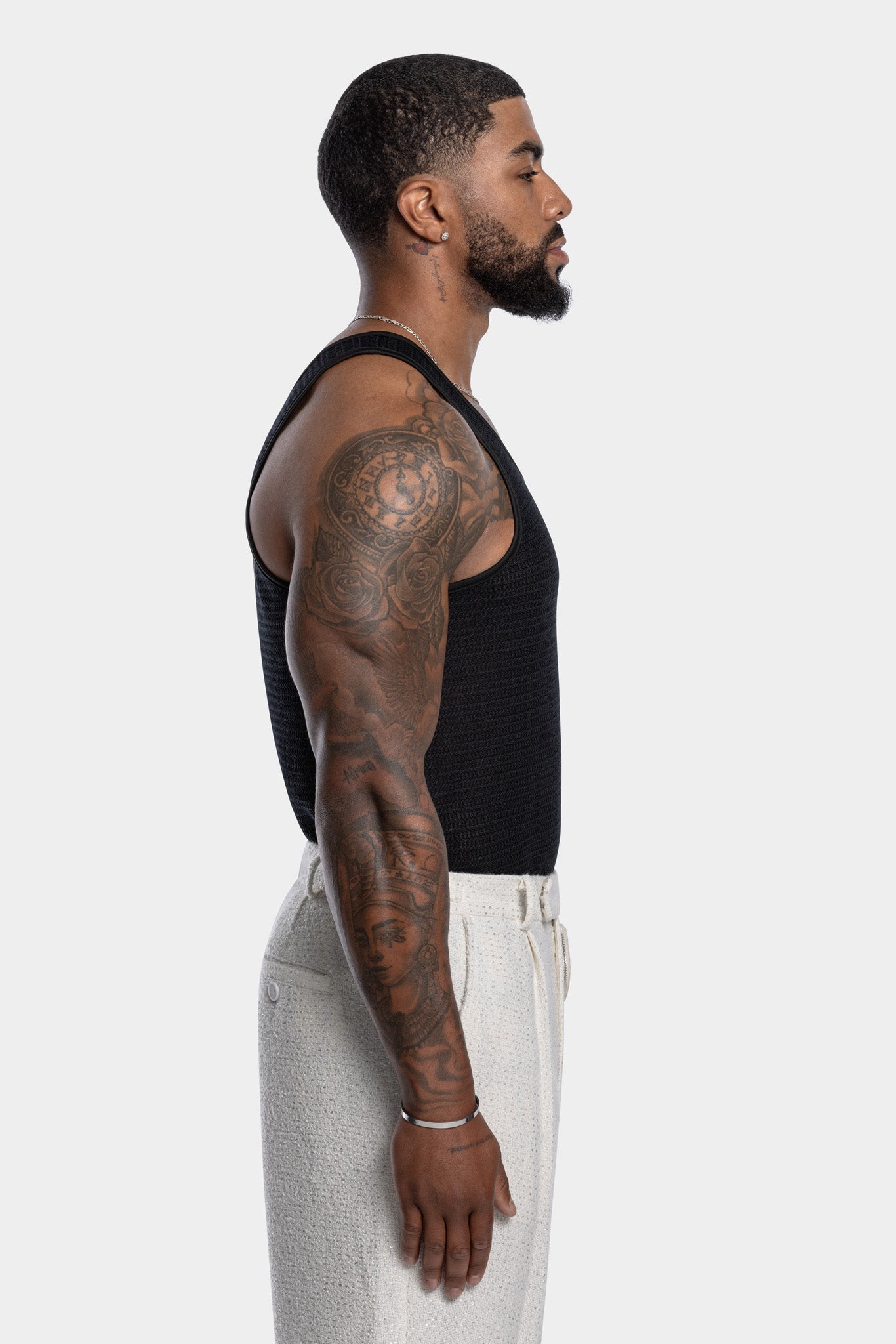 CELESTIAL CROCHET TANK - BLACK