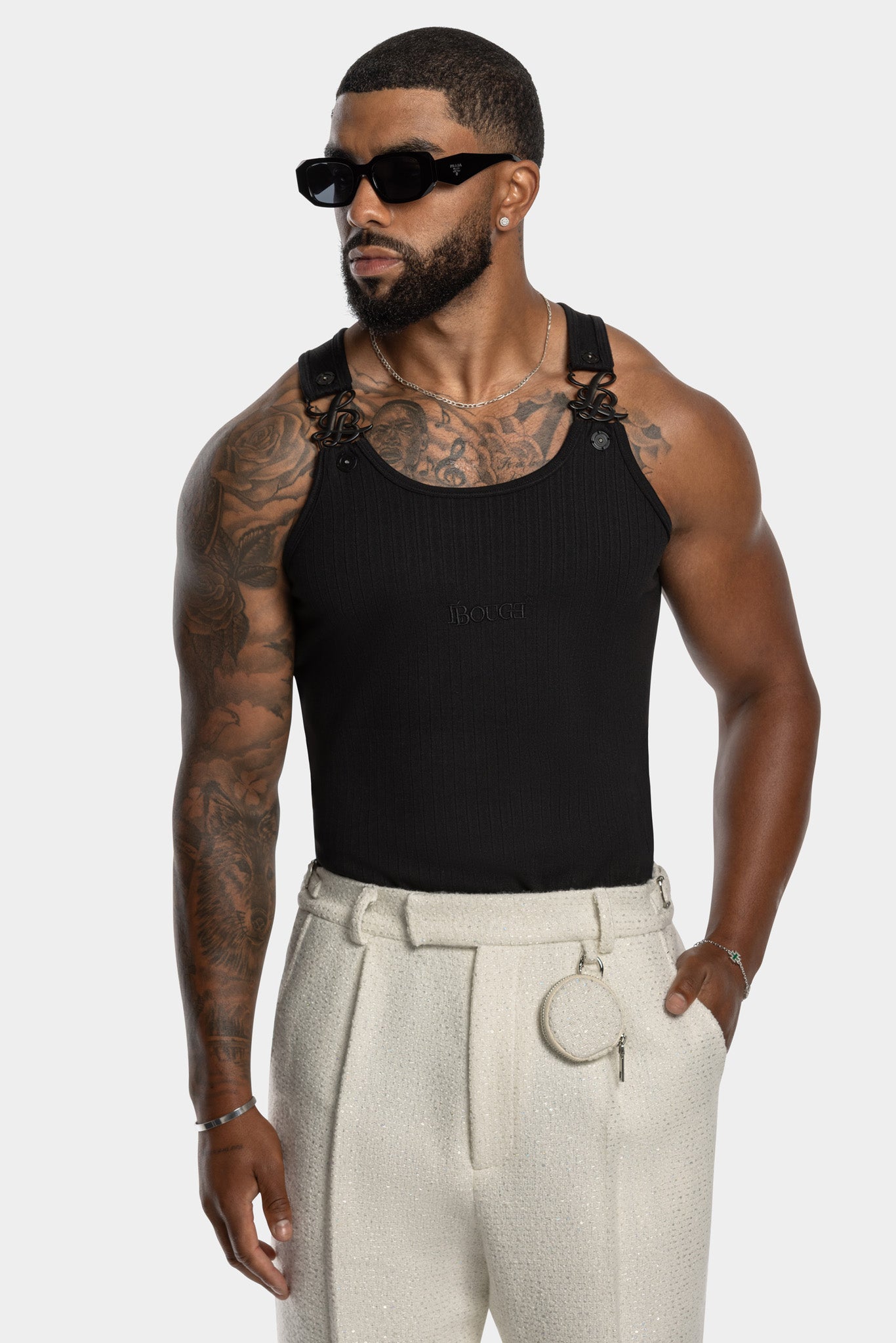 IMPERIAL SIGNATURE RIBBED TANK - BLACK