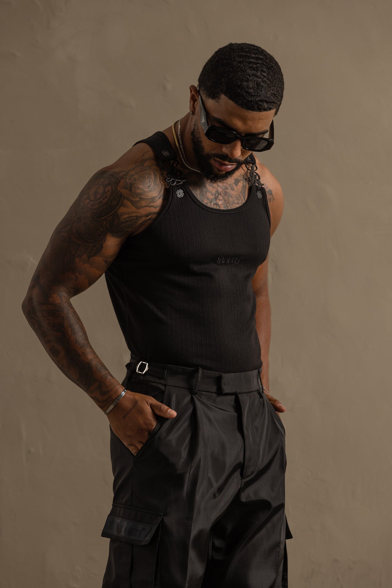 IMPERIAL SIGNATURE RIBBED TANK - BLACK