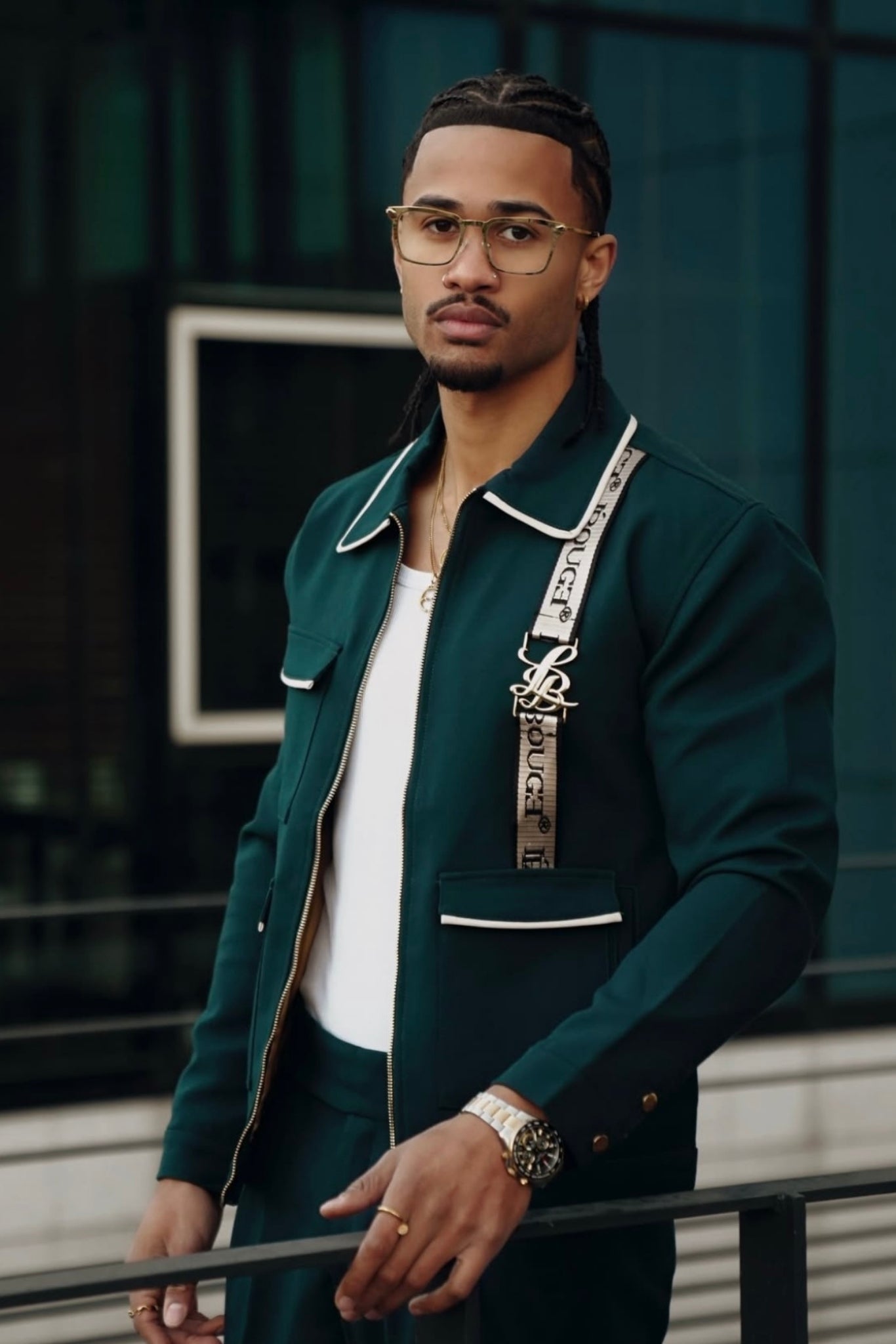 CONTRAST JACKET- DARK TEAL