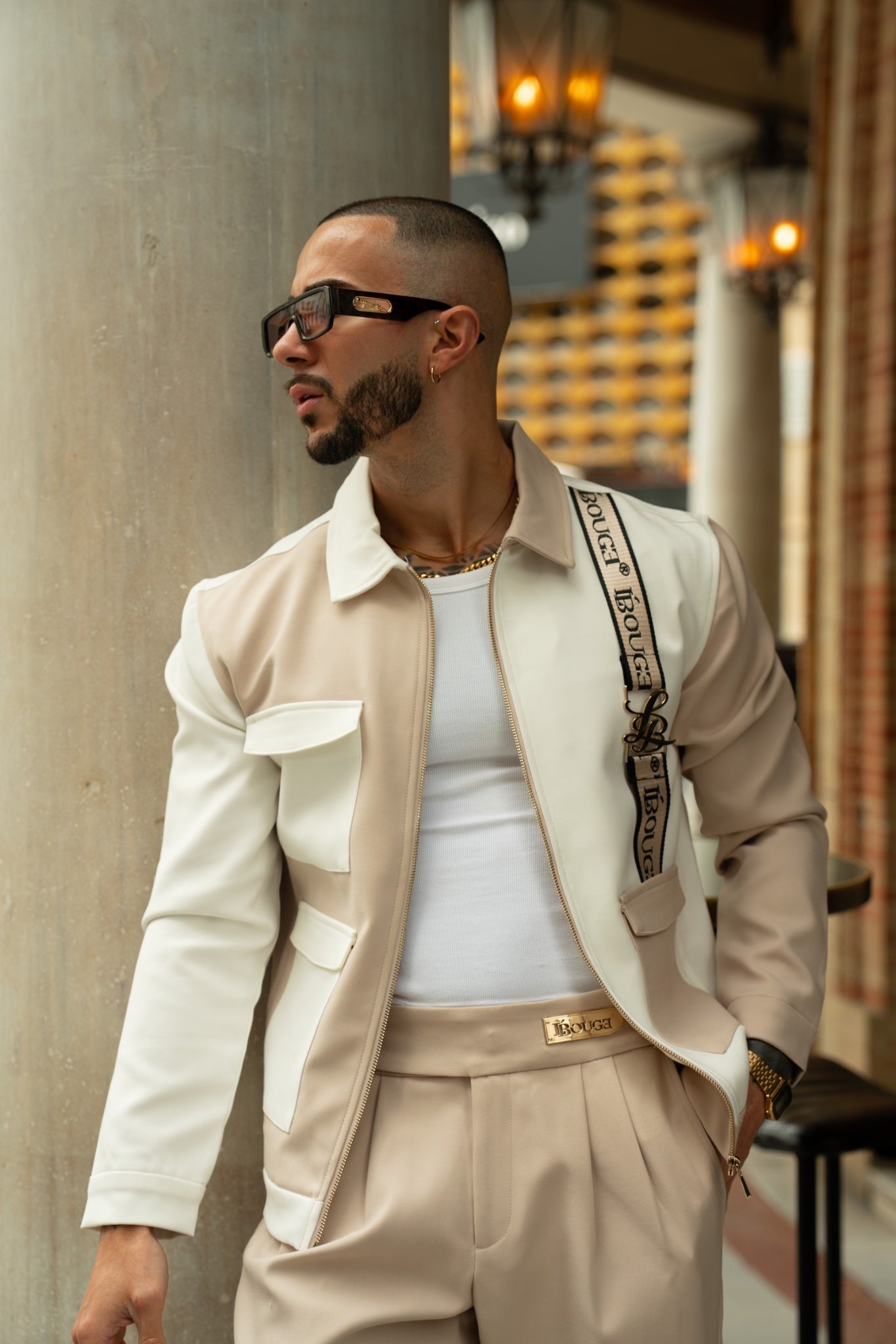 TWO TONE JACKET – CREAM / WHITE