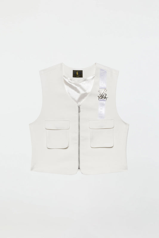 CROPPED VEST - WHITE