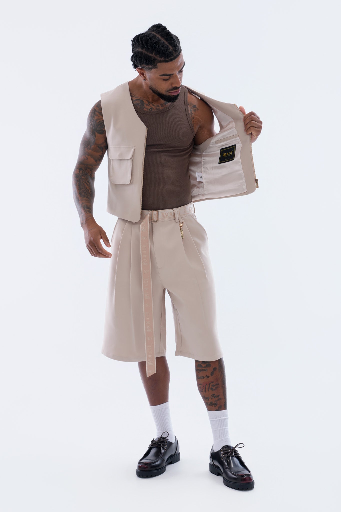 LEGACY CROPPED VEST - CREAM