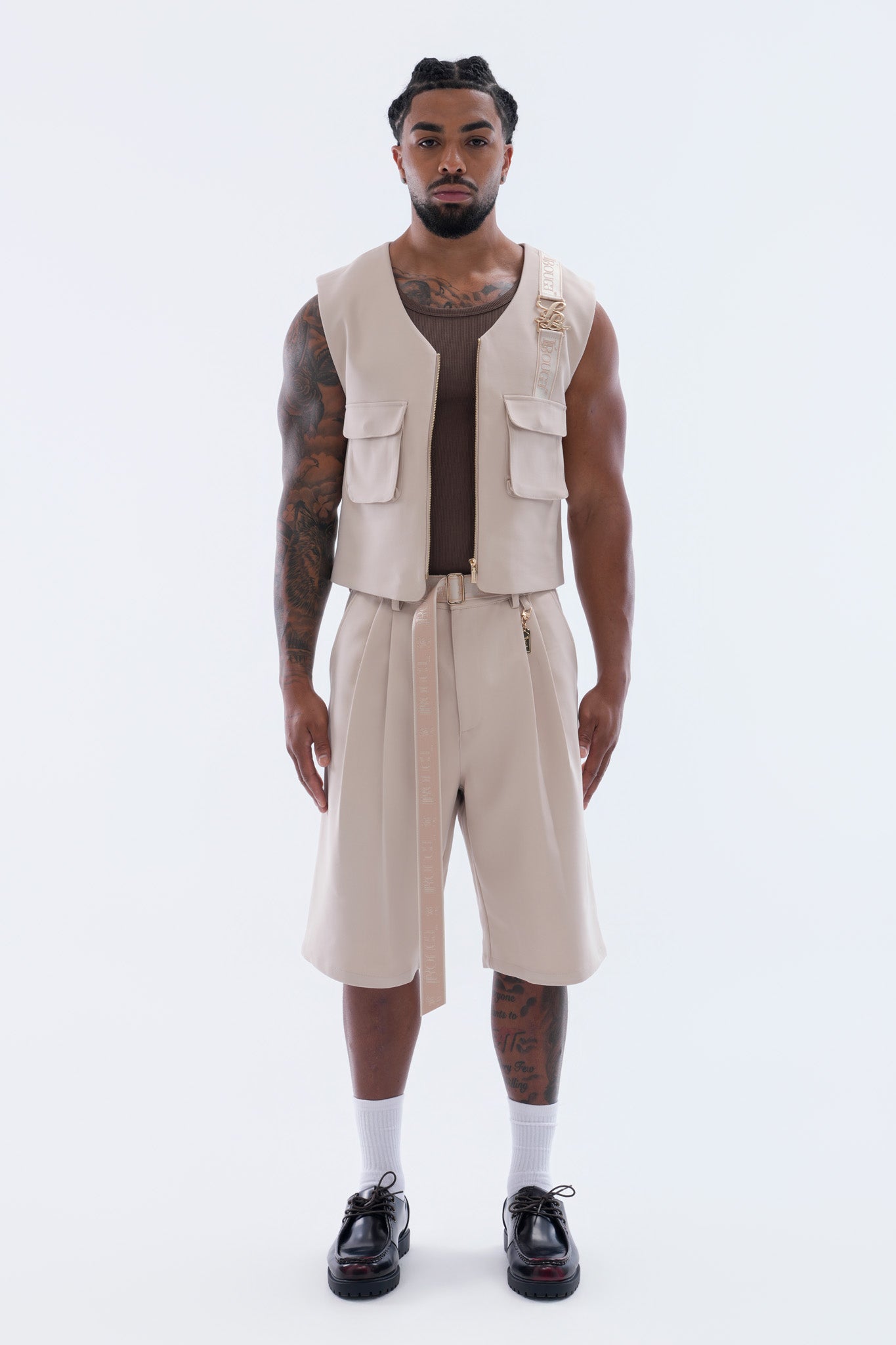 LEGACY CROPPED VEST - CREAM