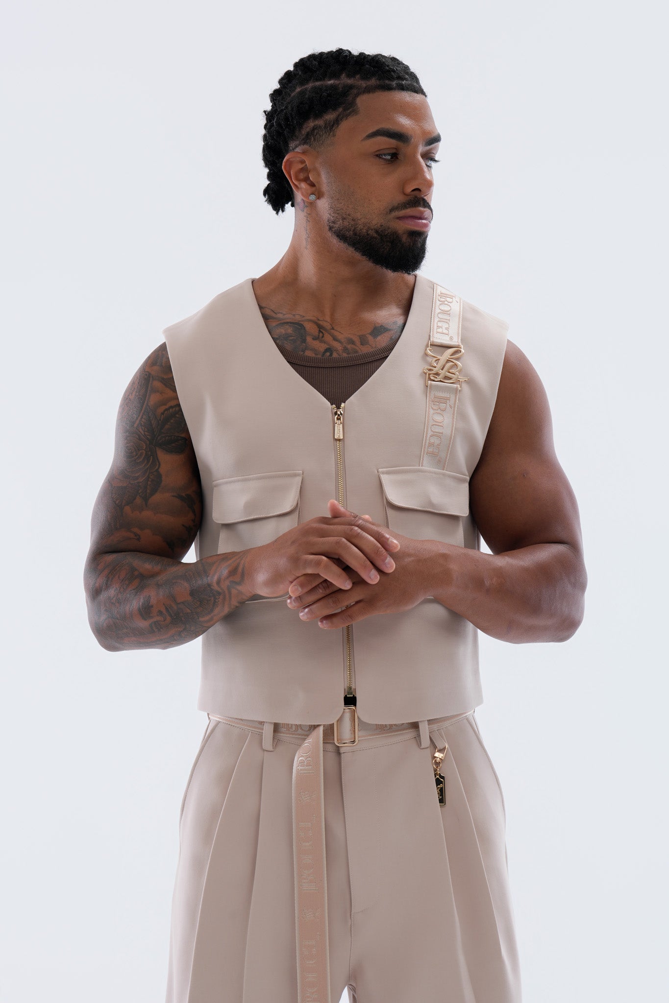 LEGACY CROPPED VEST - CREAM