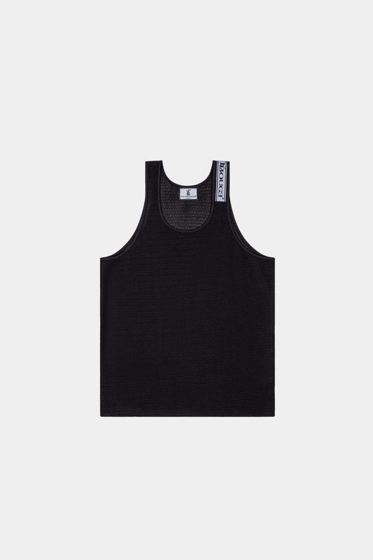 CELESTIAL CROCHET TANK - BLACK