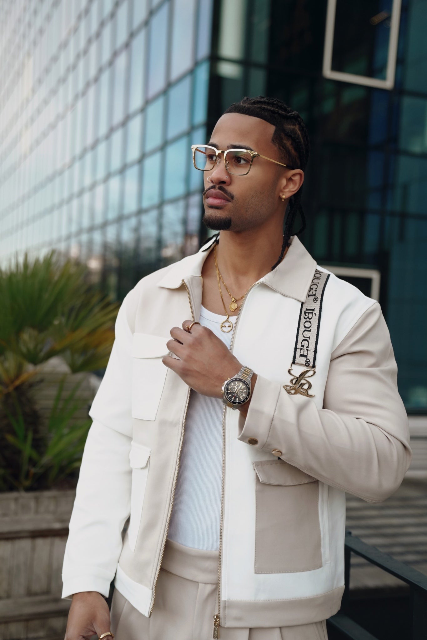 TWO TONE JACKET – CREAM / WHITE