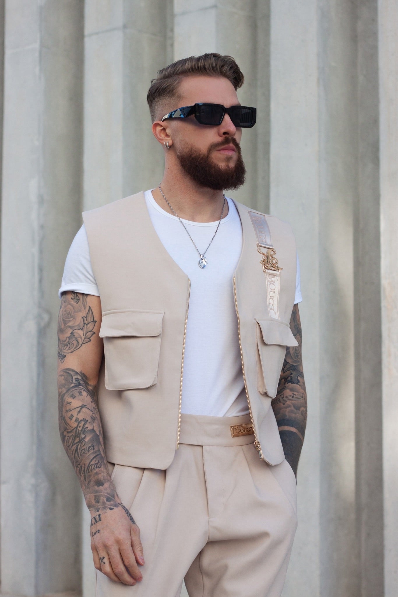 CROPPED VEST - CREAM