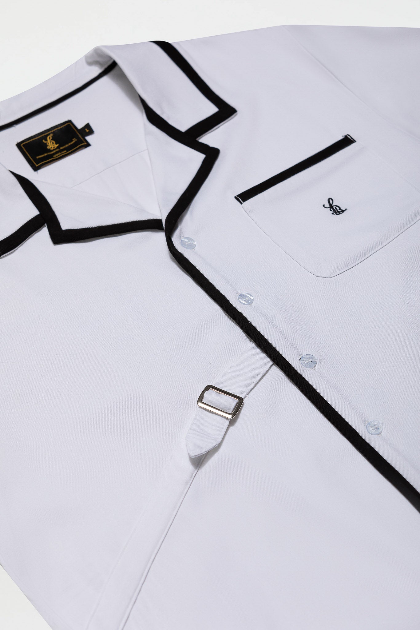 SIDE STRAP CONTRAST SHIRT – WHITE