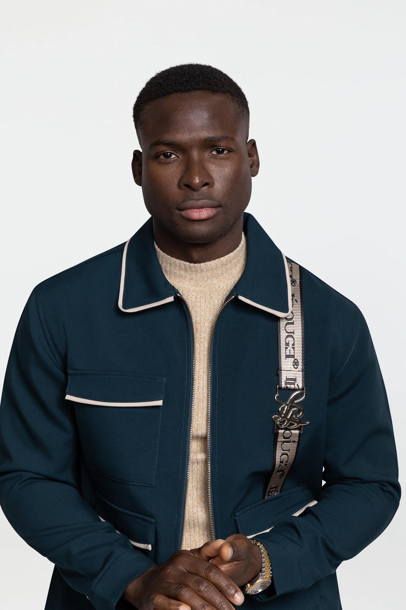 CONTRAST JACKET- DARK TEAL