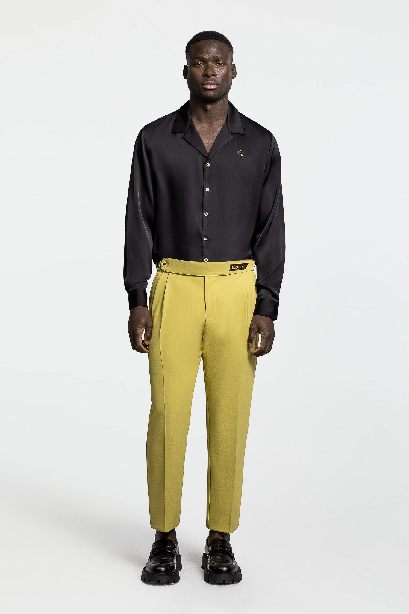 PLEATED PANTS – CHARTREUSE