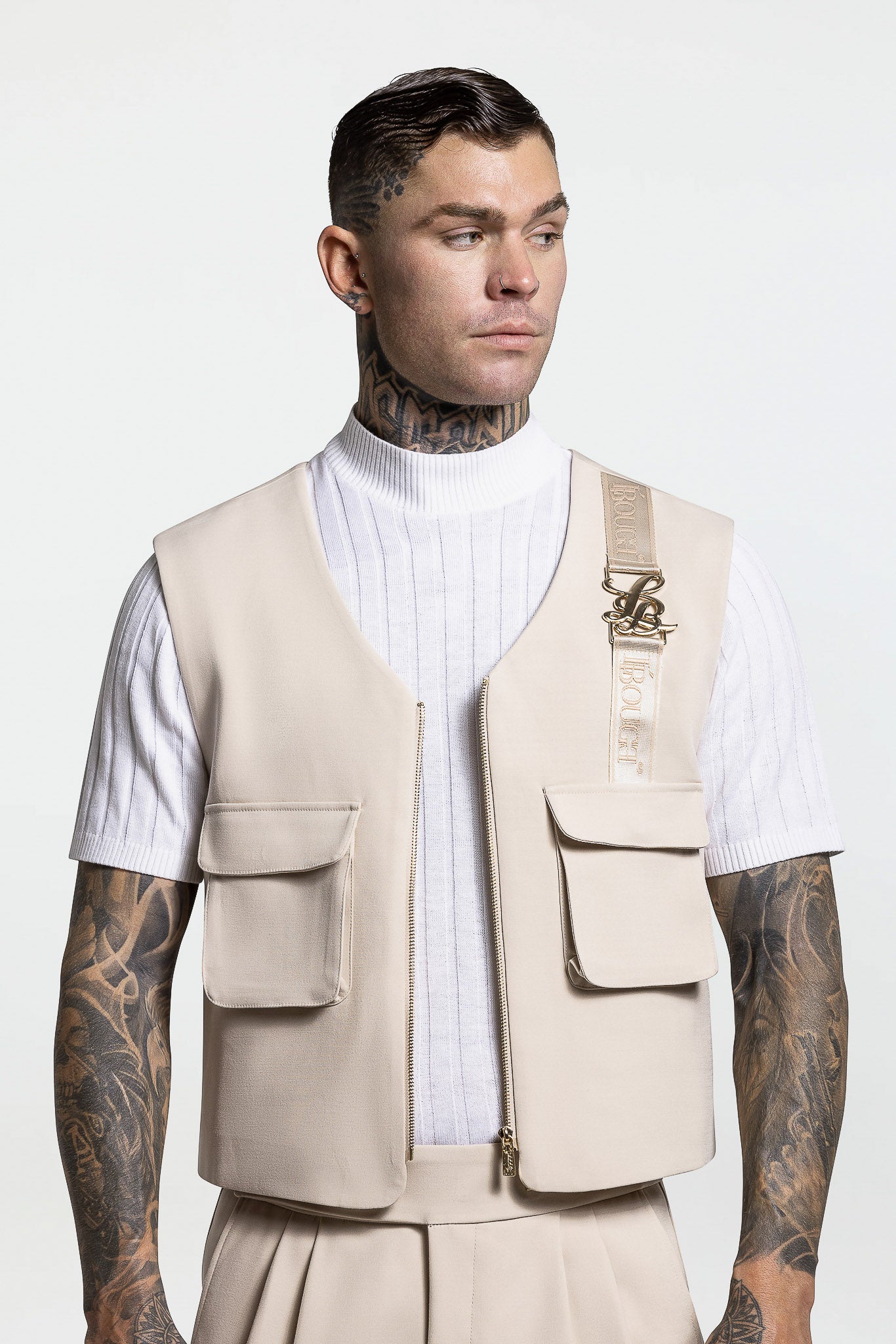 CROPPED VEST - CREAM