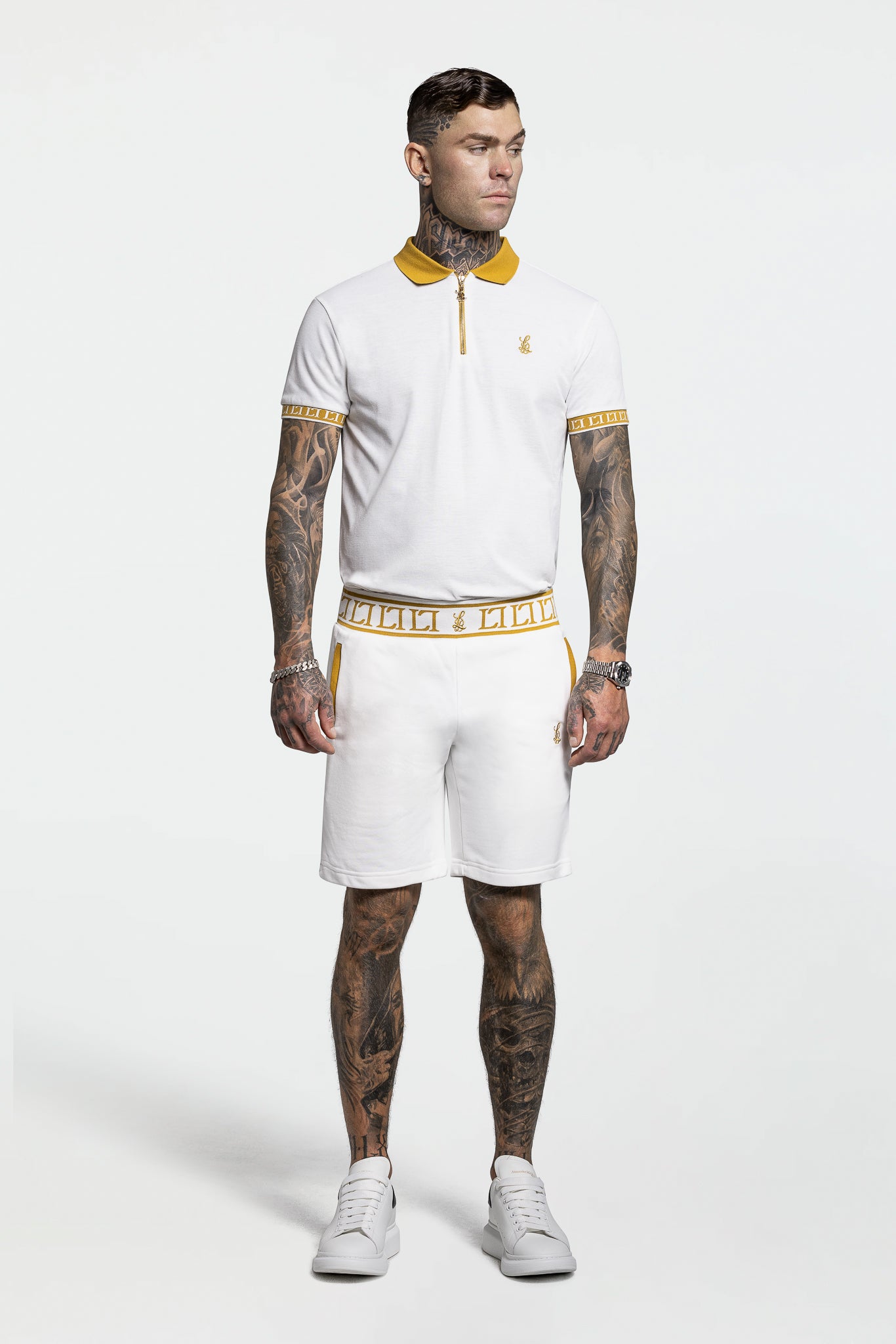 STRETCH COTTON SHORTS – OFF WHITE