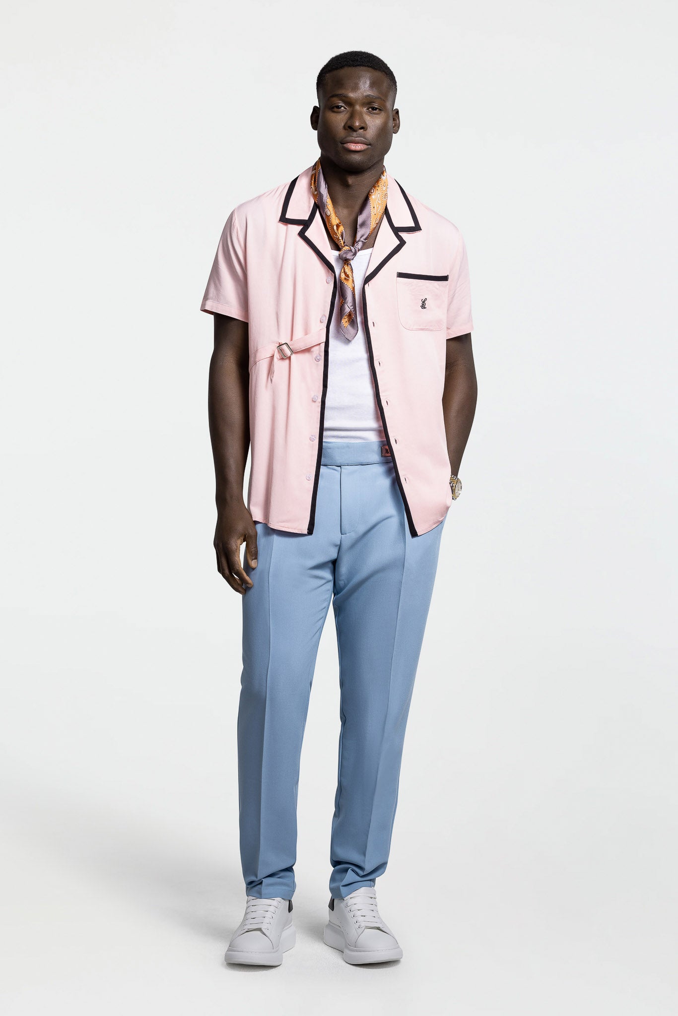 PLEATED PANTS – SKY BLUE