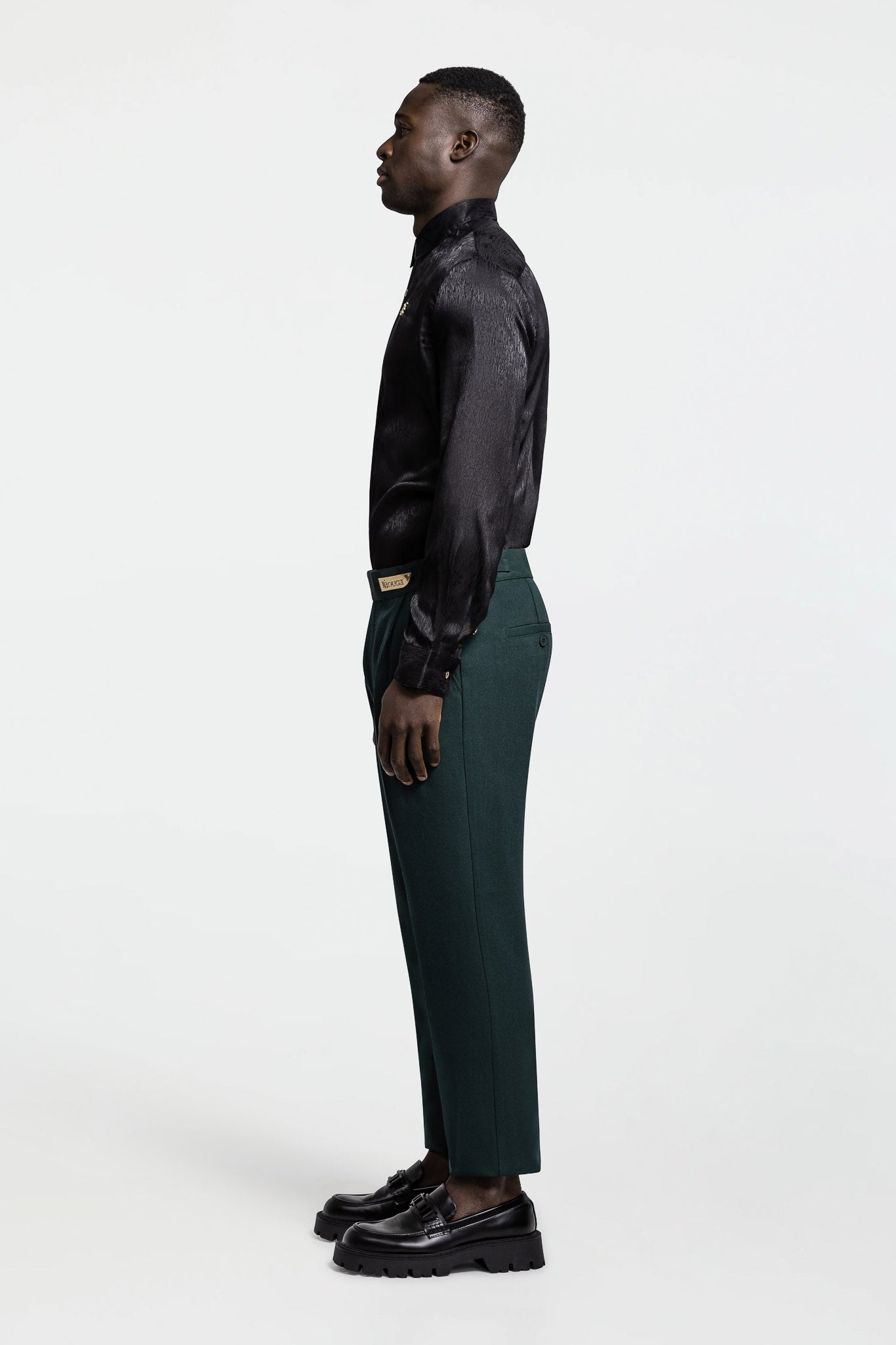 PLEATED PANTS – DARK GREEN
