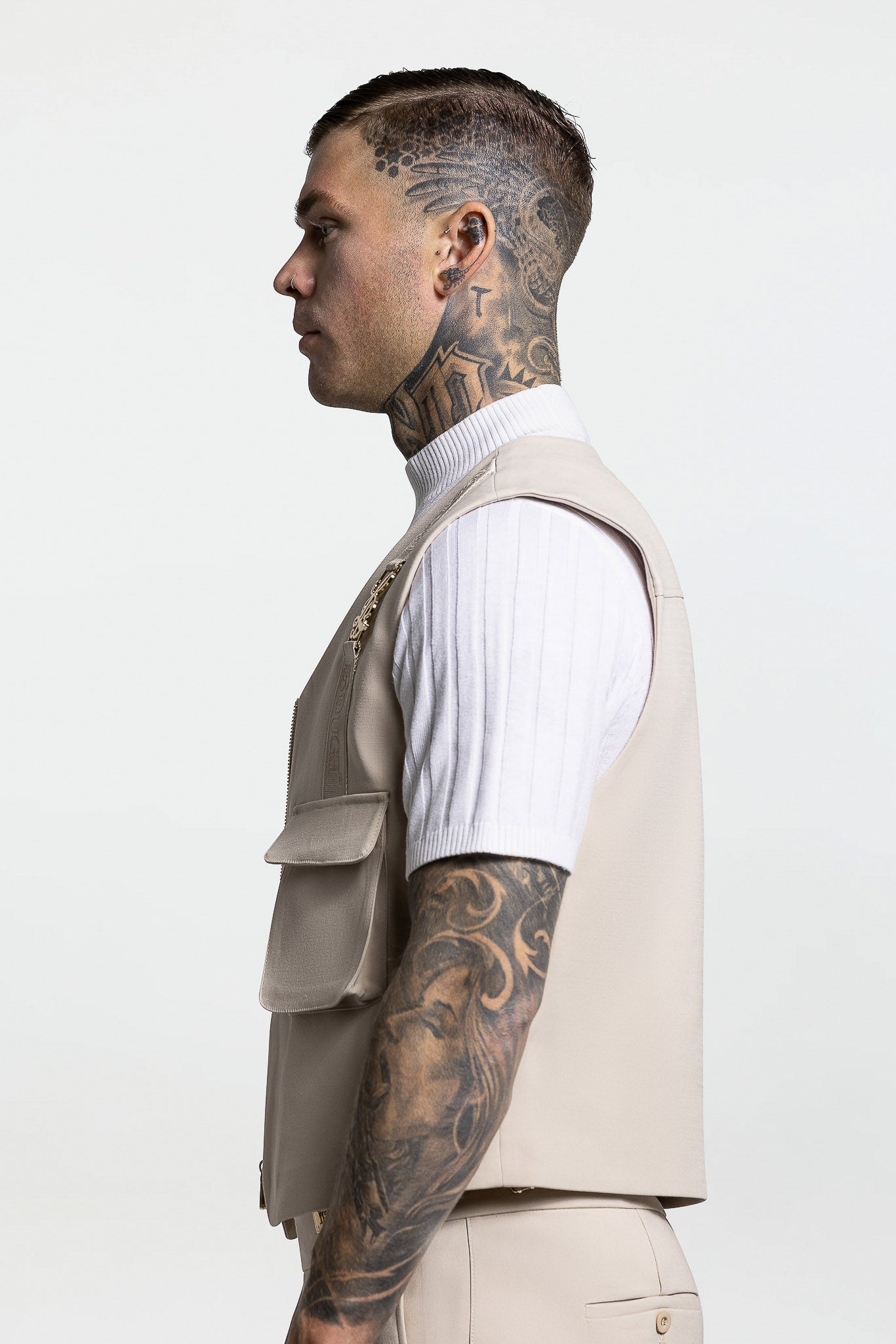 CROPPED VEST - CREAM