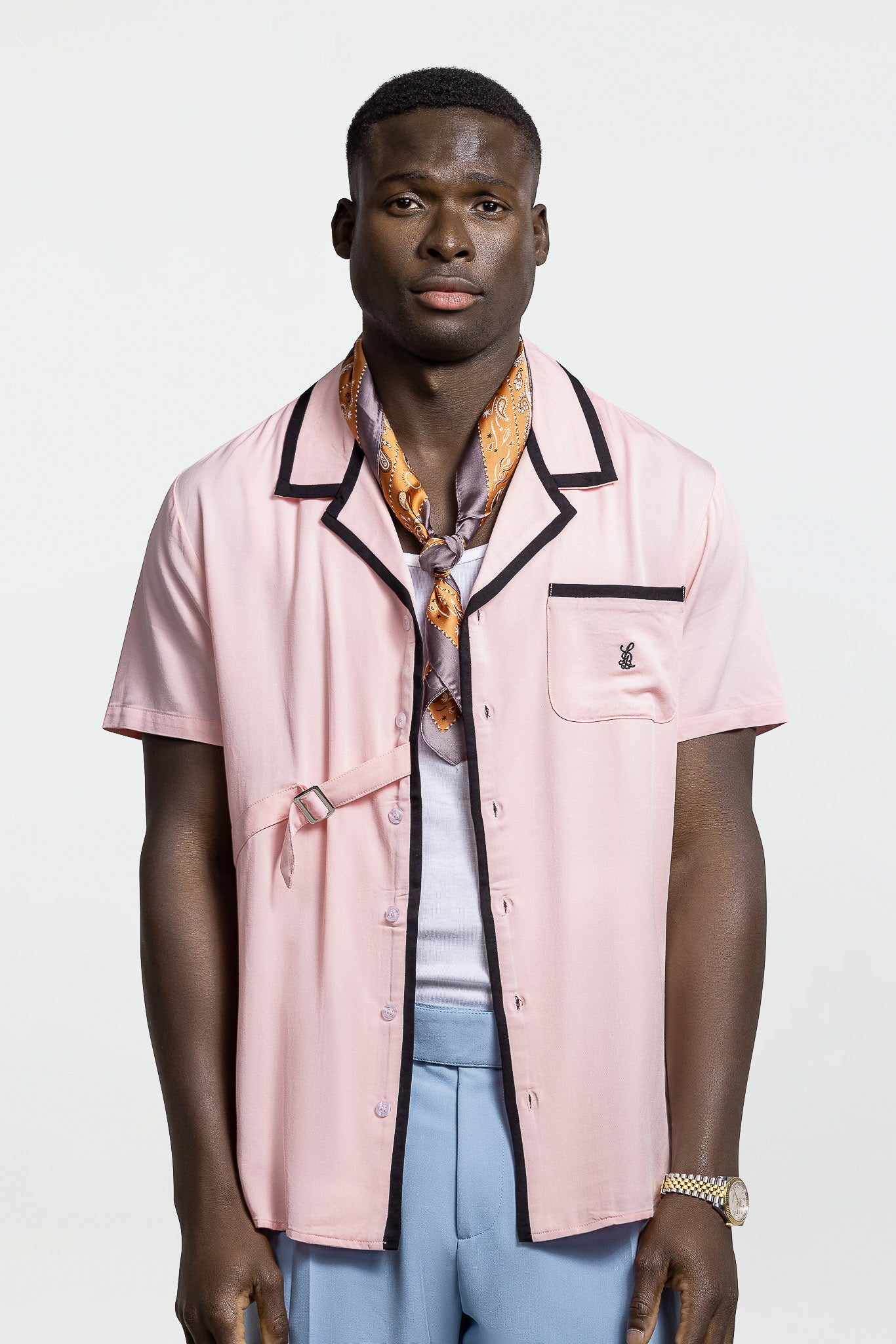 SIDE STRAP CONTRAST SHIRT – PINK