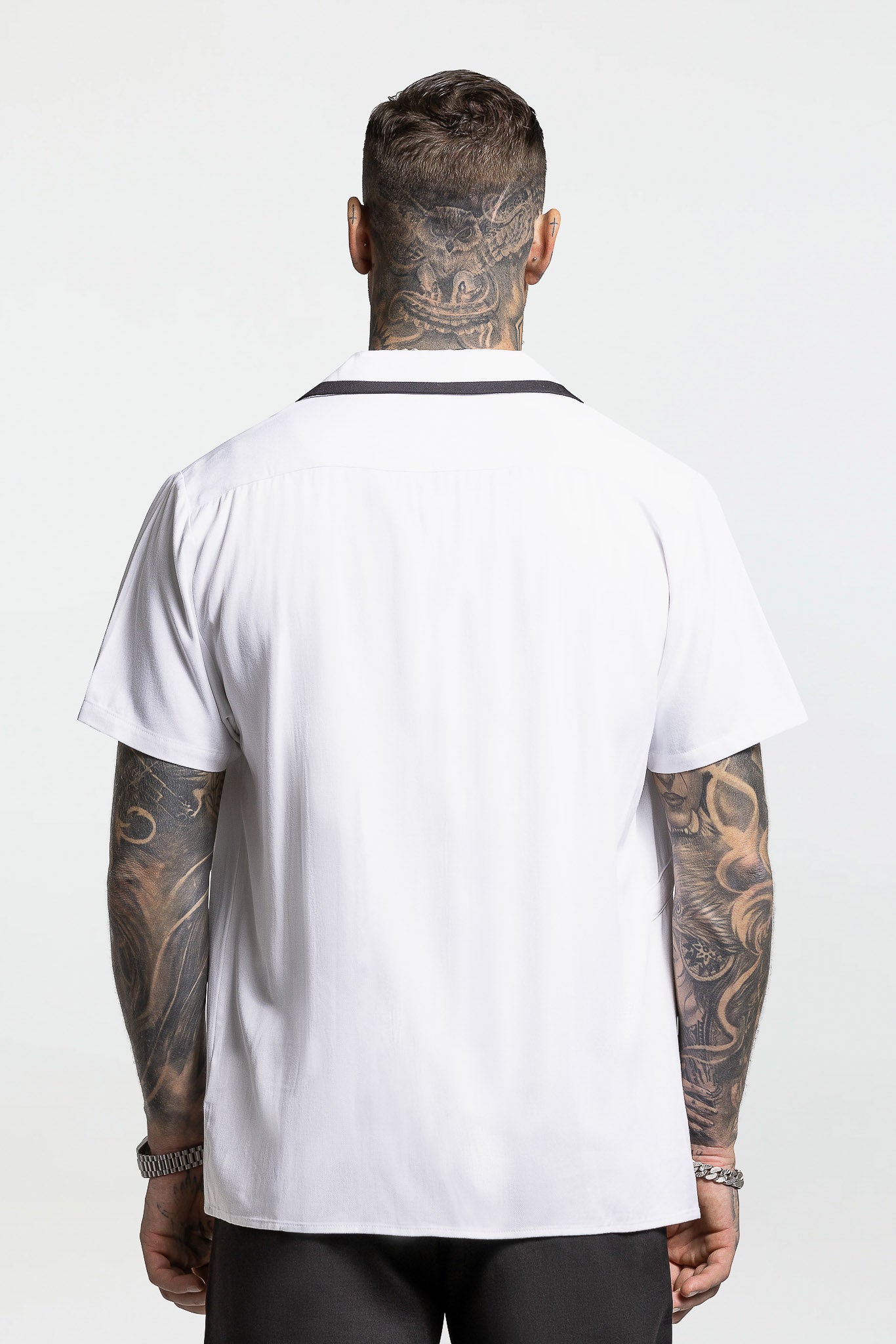 SIDE STRAP CONTRAST SHIRT – WHITE