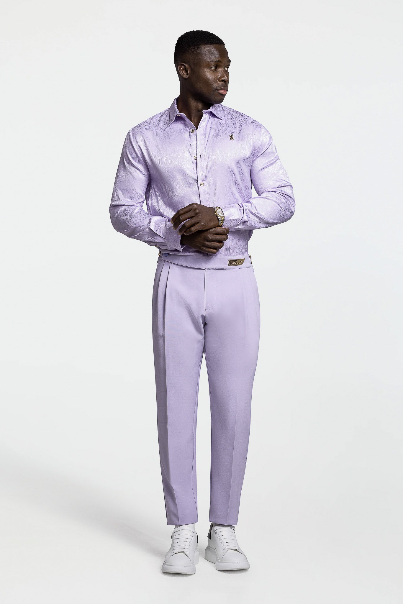 LONG SLEEVE JACQUARD SHIRT – LAVENDER