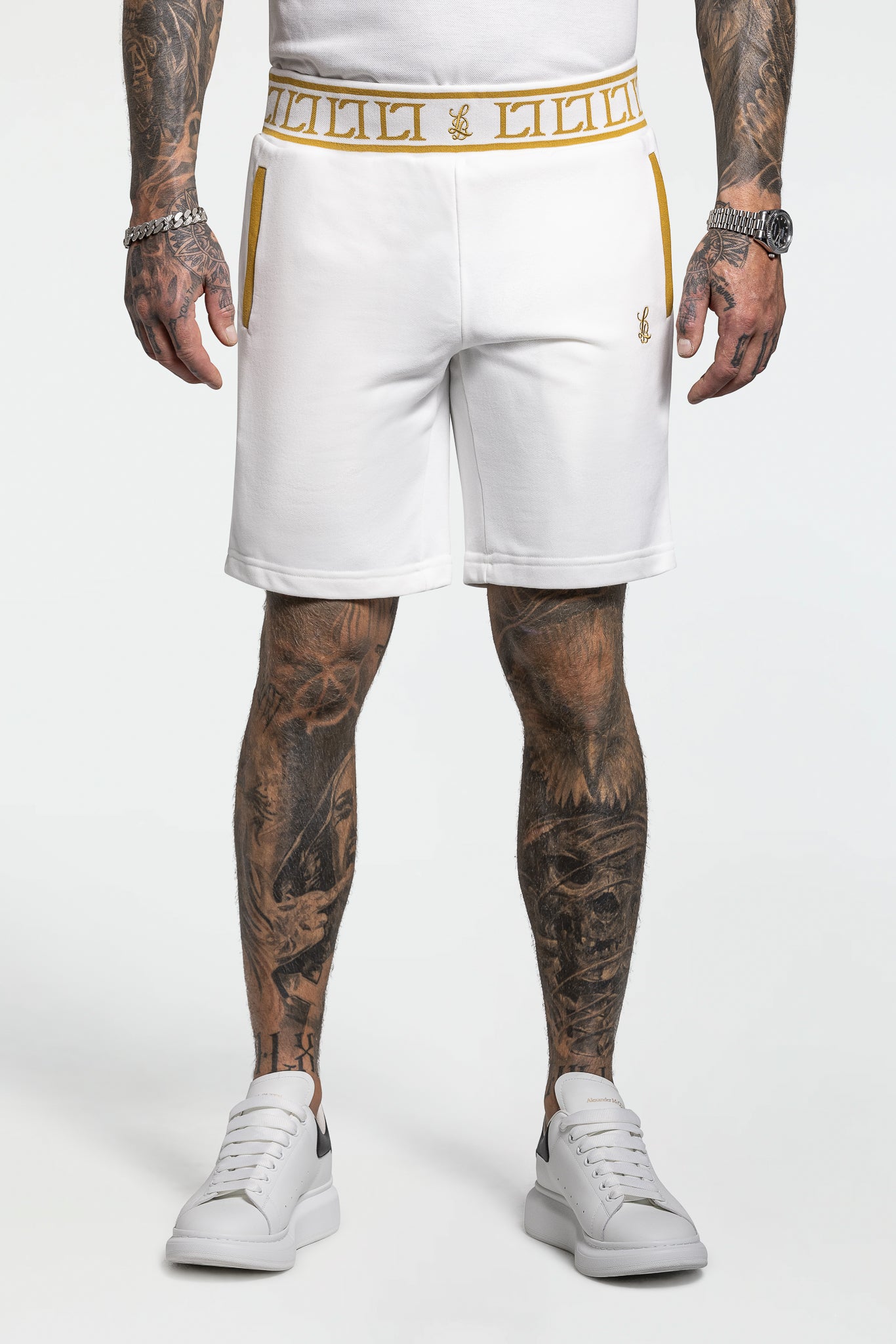 STRETCH COTTON SHORTS – OFF WHITE