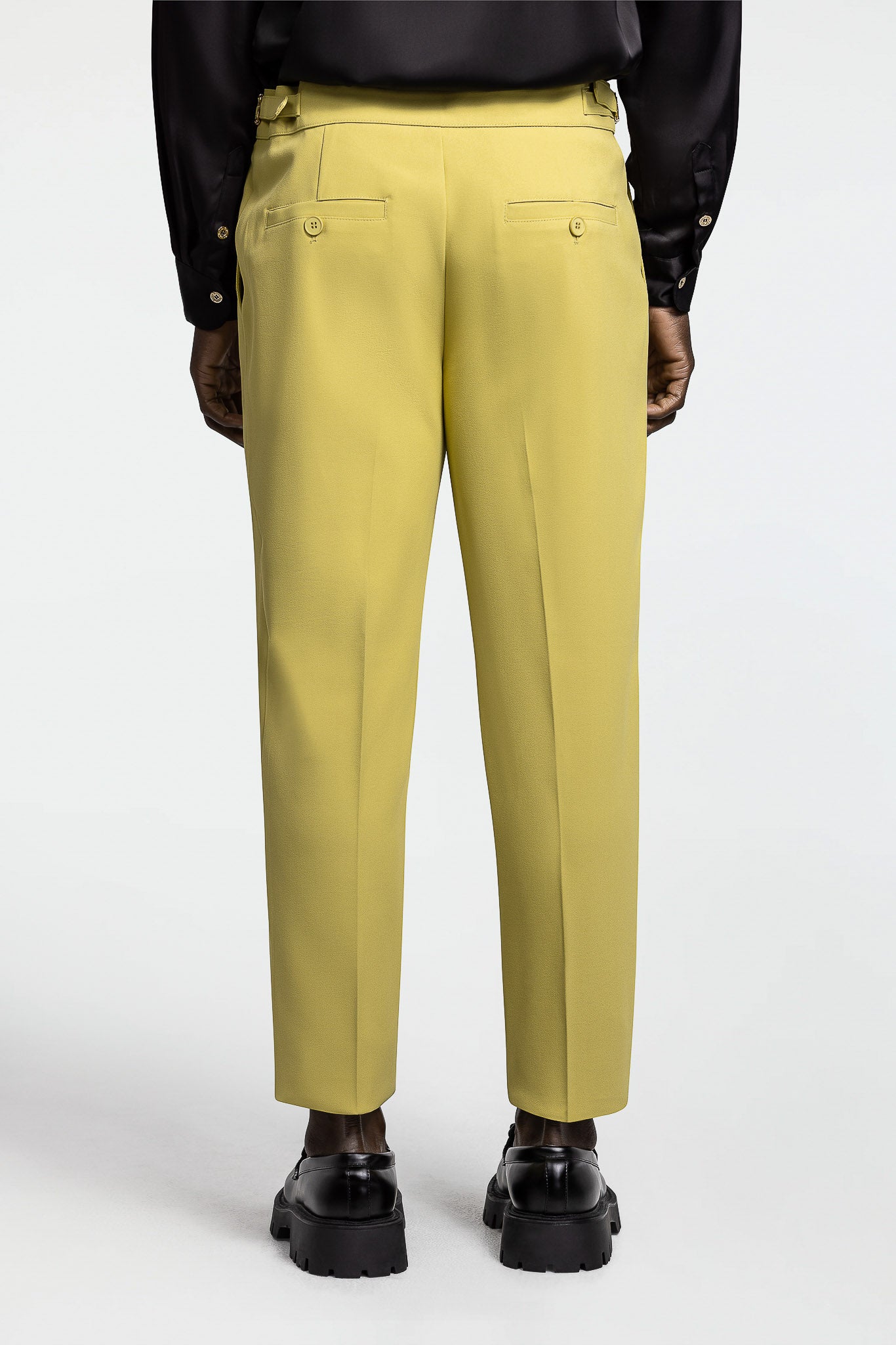 PLEATED PANTS – CHARTREUSE