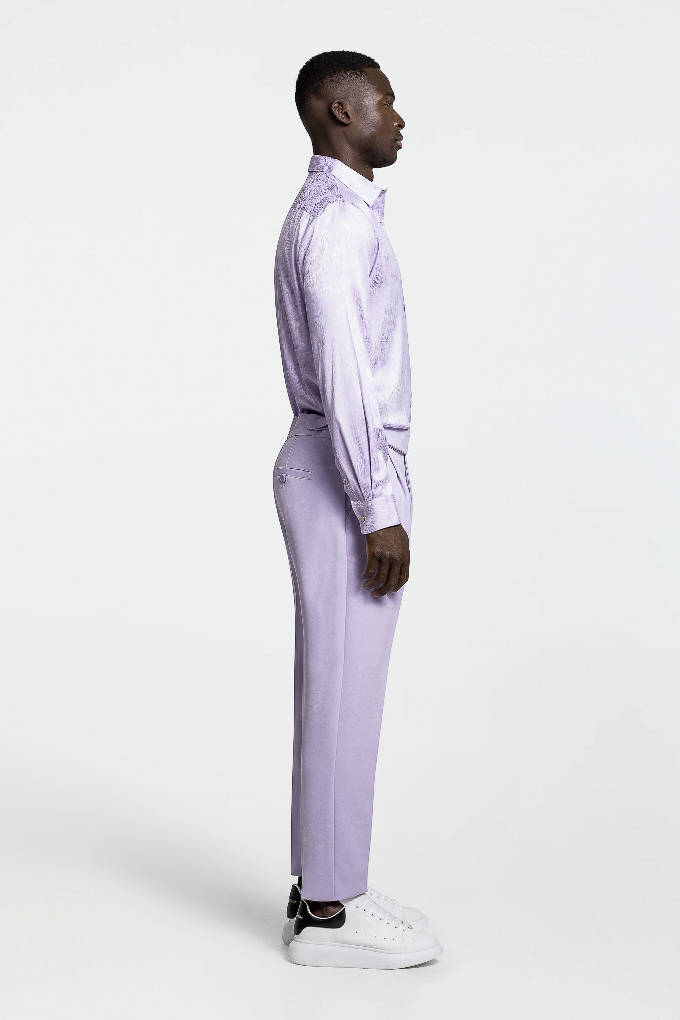 LONG SLEEVE JACQUARD SHIRT – LAVENDER