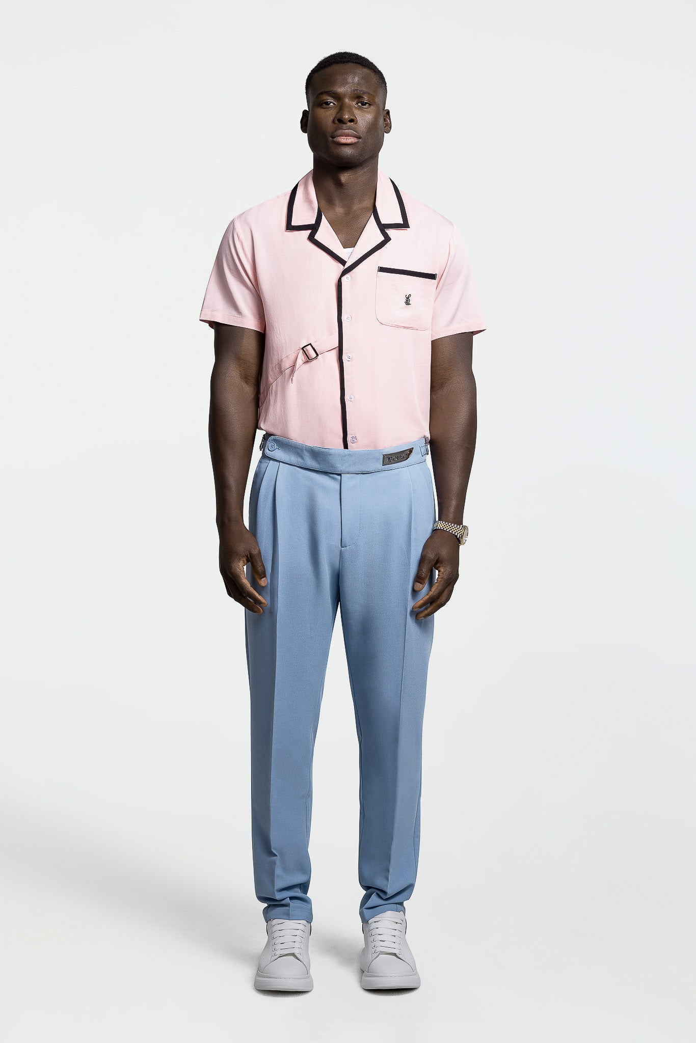 SIDE STRAP CONTRAST SHIRT – PINK